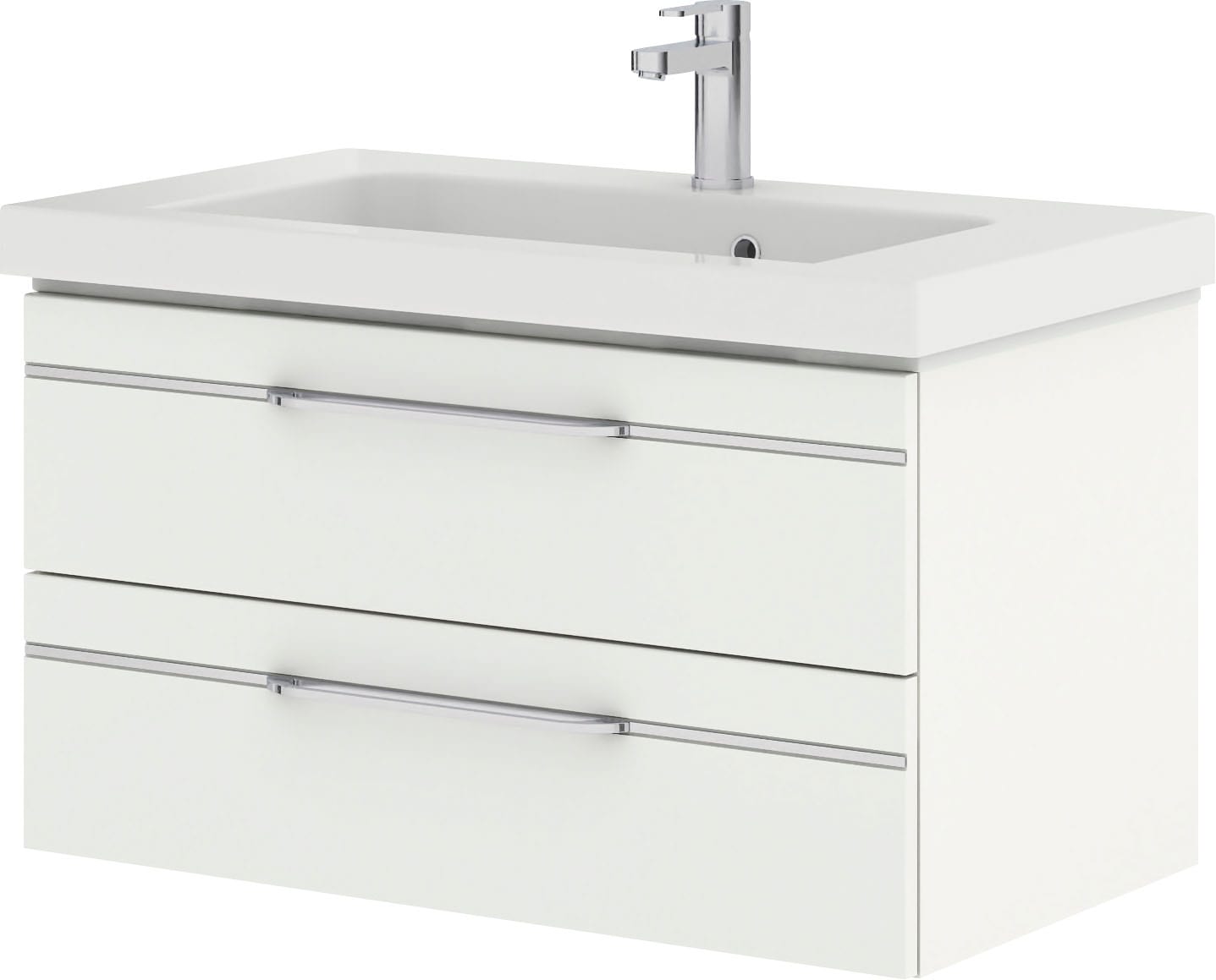 Saphir Badmöbel-Set »Balto Sprint Waschplatz mit Mineralmarmor-Waschtisch, 92 cm breit«, (1 St.), Waschtisch und Unterschrank, inkl. Türdämpfer, mit 2 Schubladen