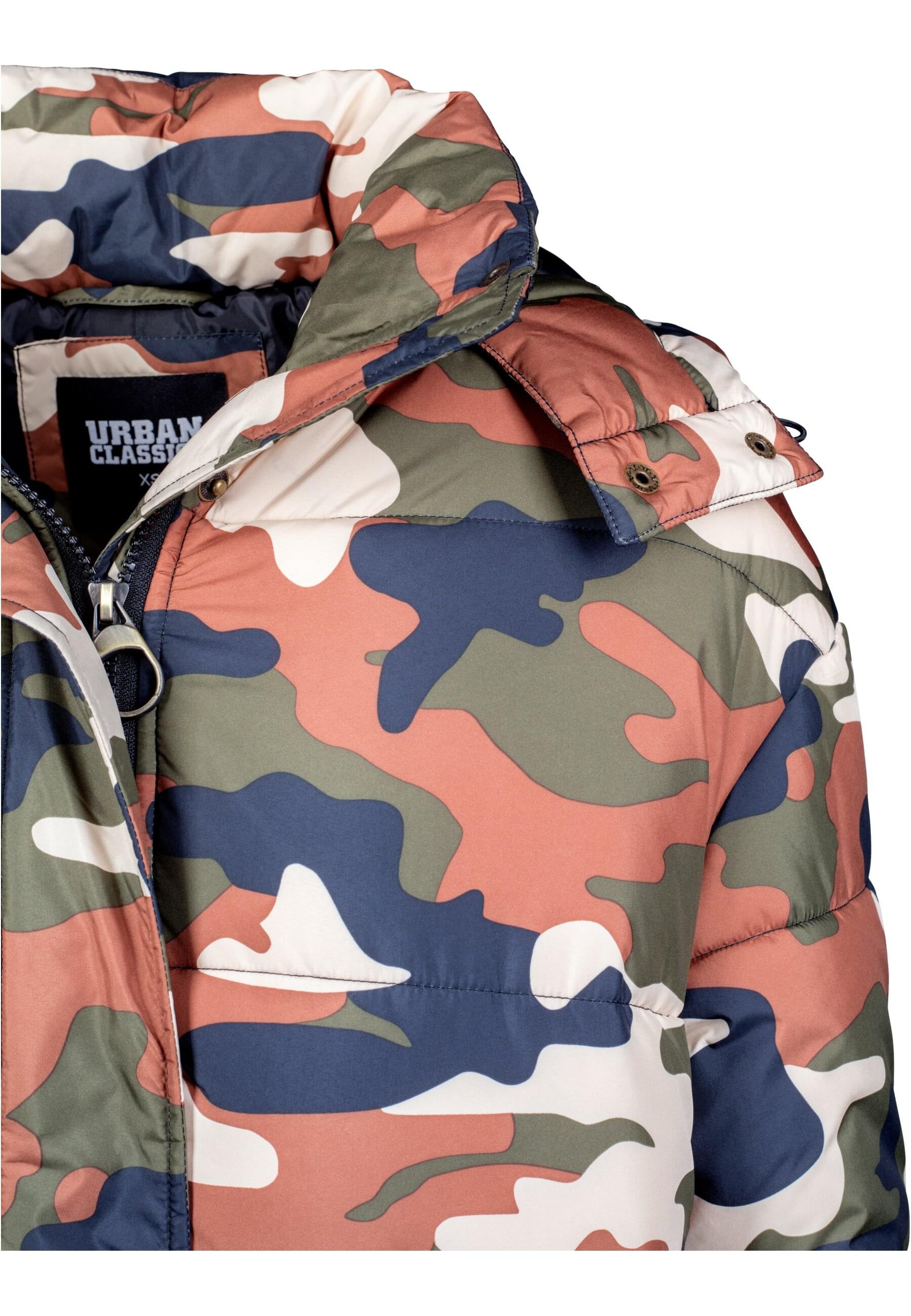 URBAN CLASSICS Winterjacke »Urban Classics Damen Ladies Boyfriend Camo Puffer Jacket« 1 Stk. tlg. mit Kapuze