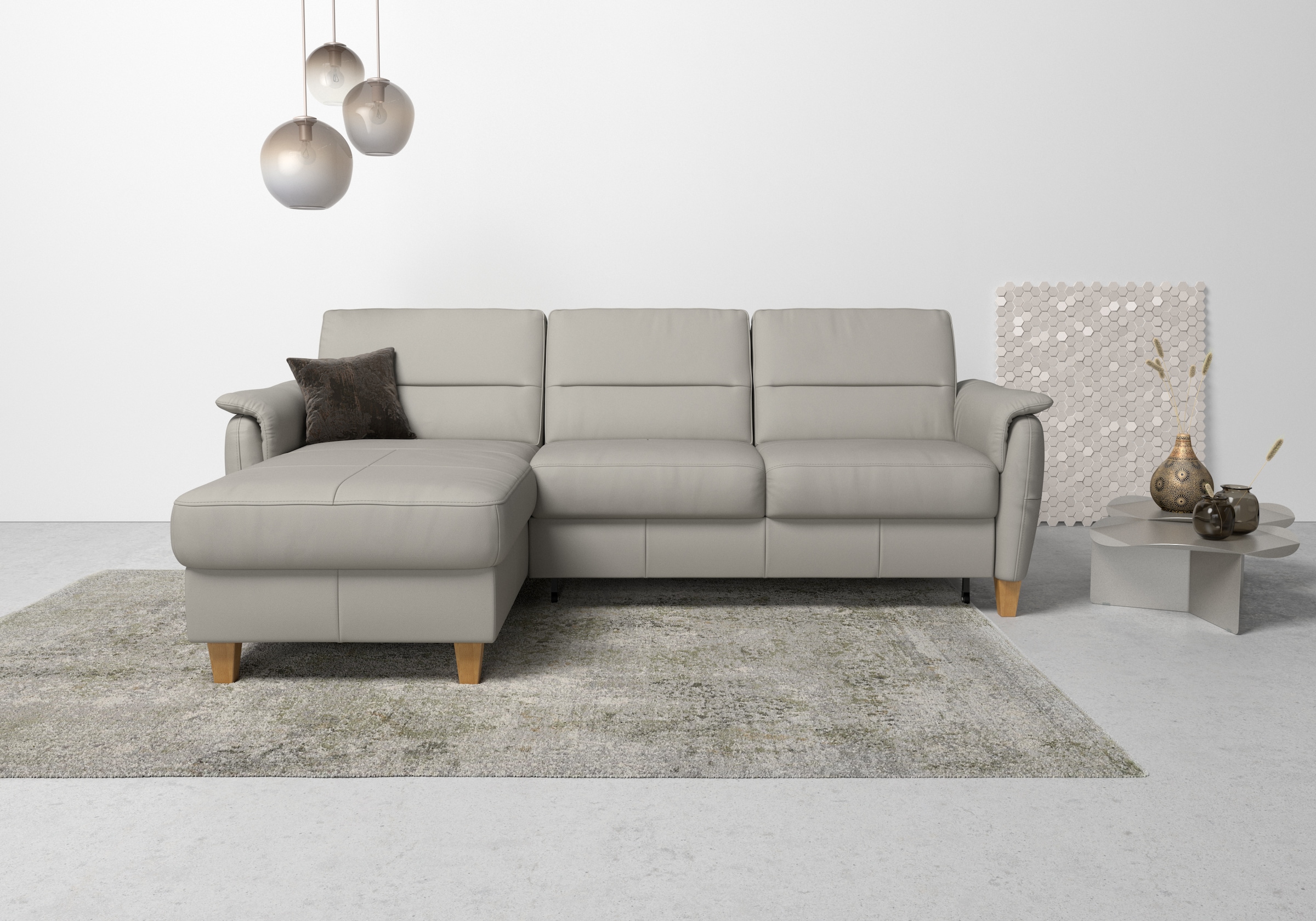 Home affaire Ecksofa »Palmera L-Form«, Federkern, wahlweise mit Bettfunktio günstig online kaufen