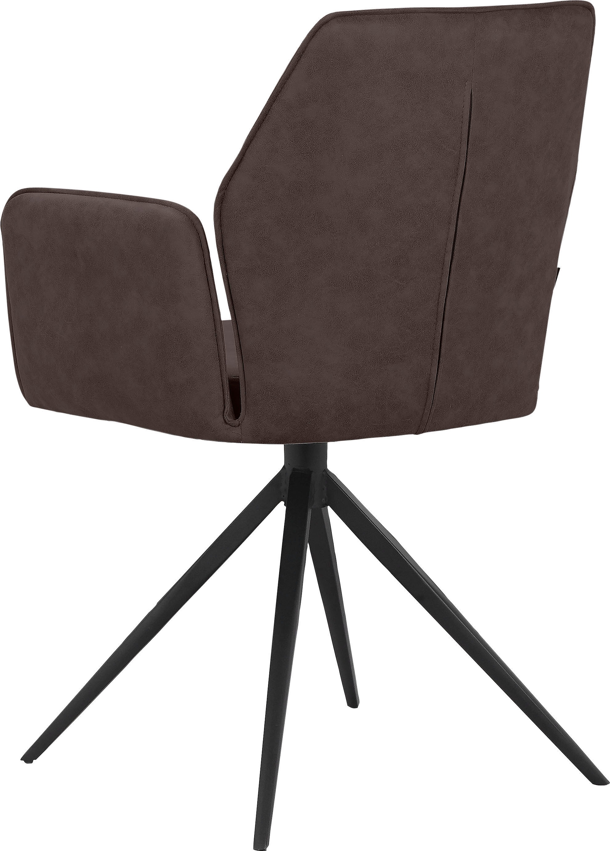 PLACES OF STYLE Esszimmerstuhl »Ozias« () Sitz und Rücken gepolstert, Gestell aus Metall schwarz, Sitzhöhe 50 cm, 2er Set