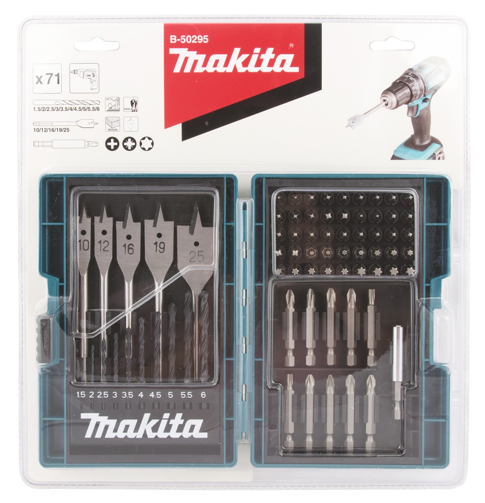 Makita Bohrer- und Bitset »»B-50295««, 71-tlg., inkl. Aufbewahrungskoffer