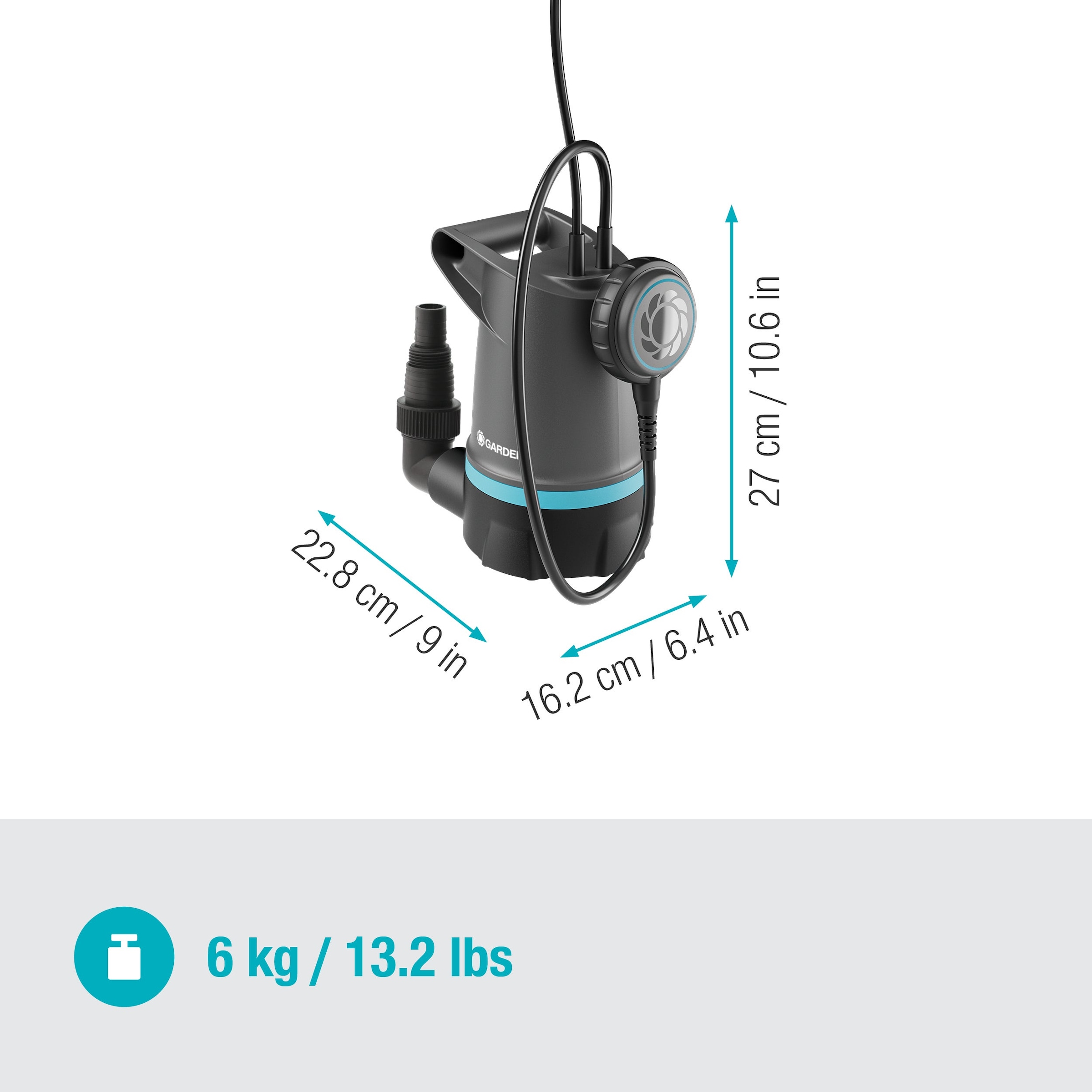 GARDENA Klarwasserpumpe »20000 BASIC, 2in1« mit Schwimmschalter
