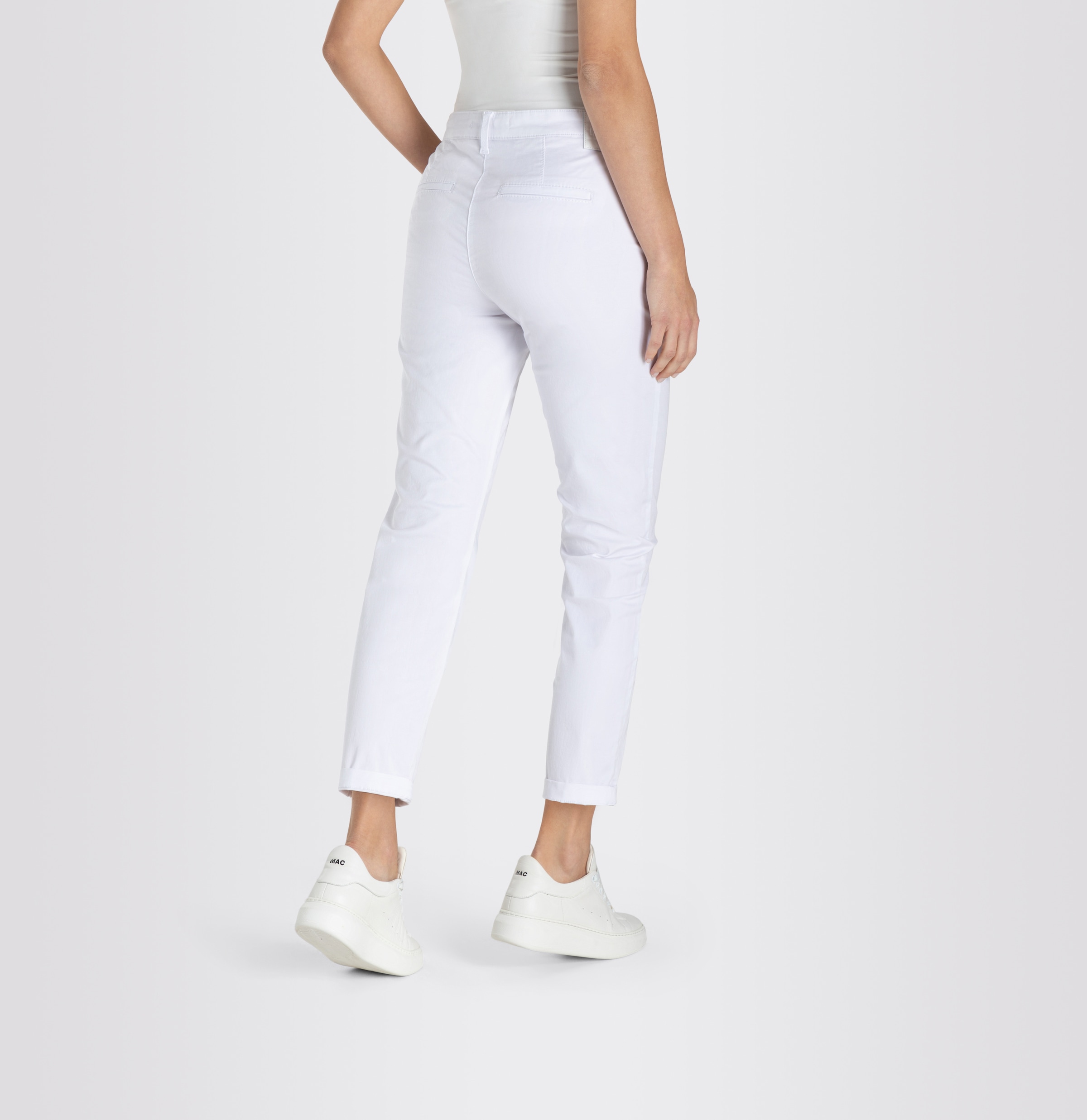 MAC Chinohose »CHINO turn up«, mit dezentem Glanz, elegant und sportiv zugleich