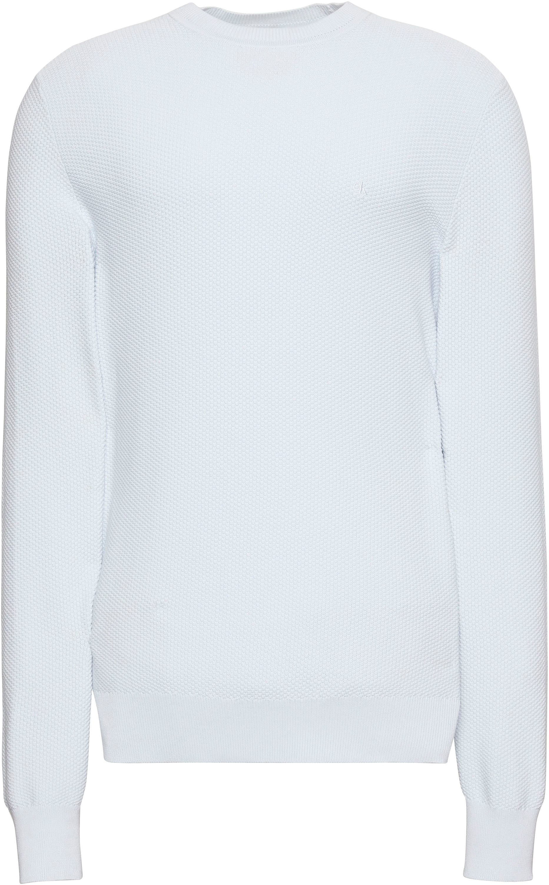 Calvin Klein Rundhalspullover »LS TEXTURED COTTON CREWNK SWEATE« Regular fit mit Rundhalsausschnitt