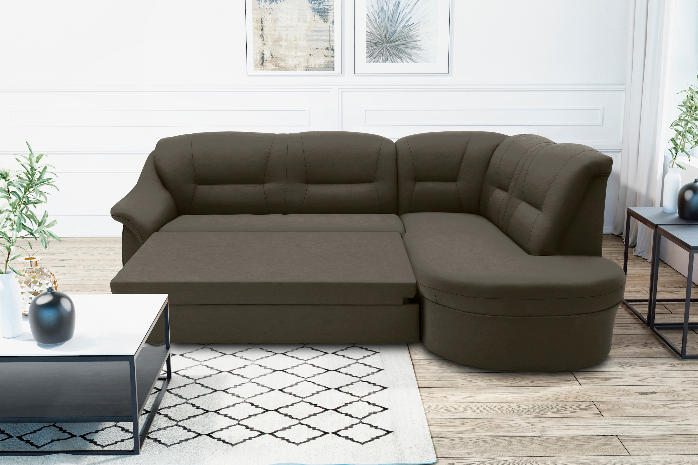 DOMO collection Ecksofa »Faenza für kleine Räume, Stellmaße 232,176cm, komf günstig online kaufen