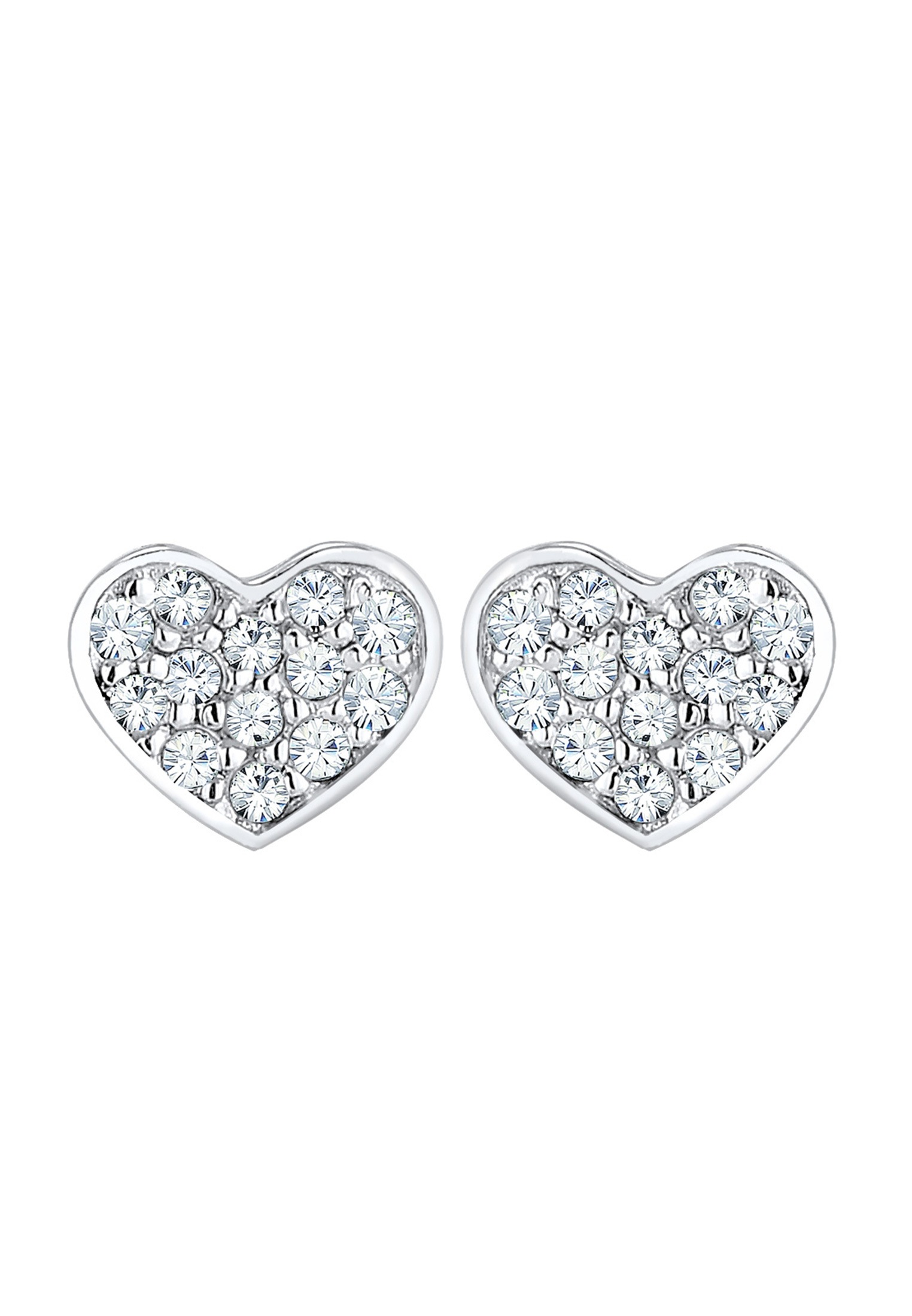 Elli Paar Ohrstecker »Herz Liebe Kristalle 925 Silber«