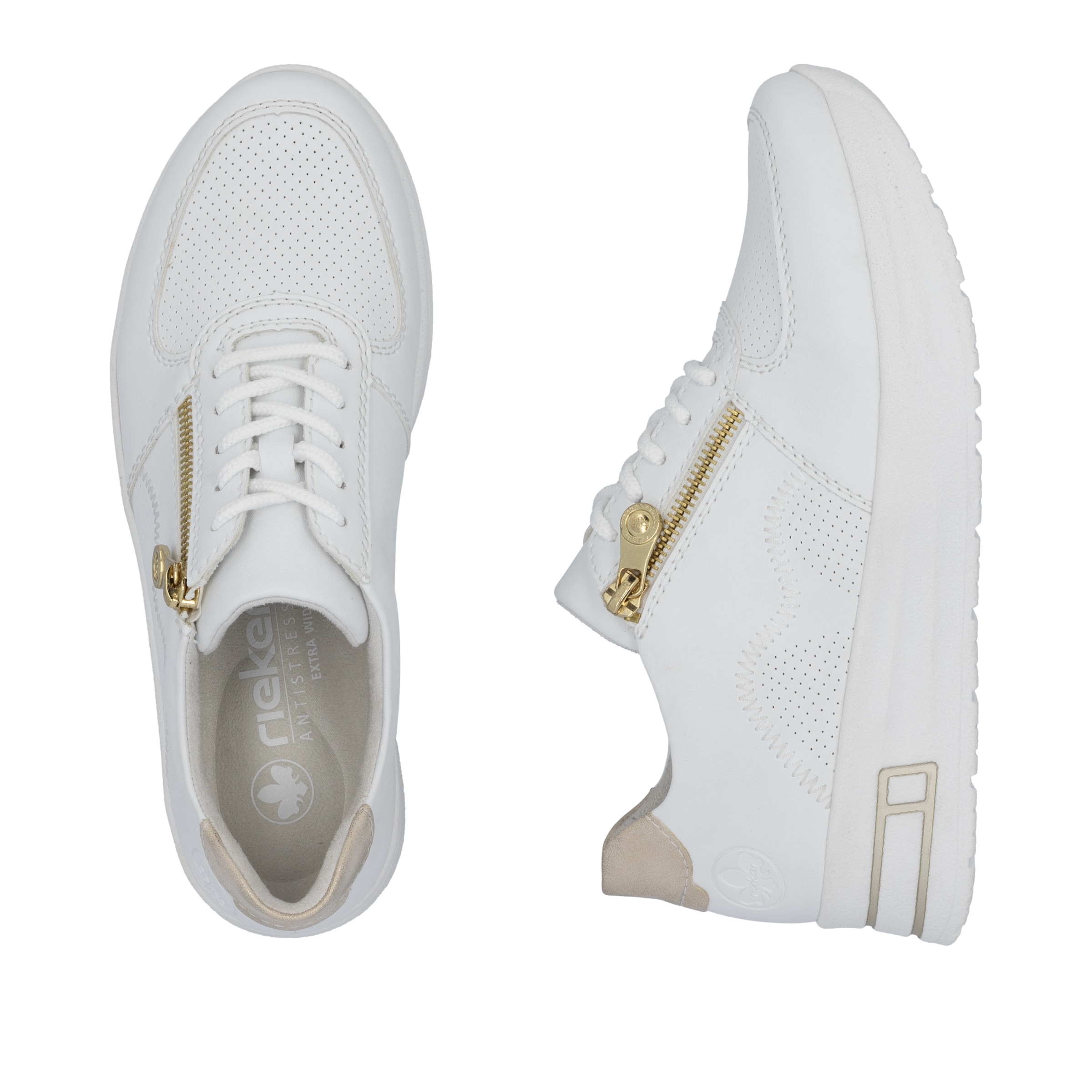 Rieker Plateausneaker, Halbschuh, Schnürschuh, Freizeitsneaker mit Reißverschluss