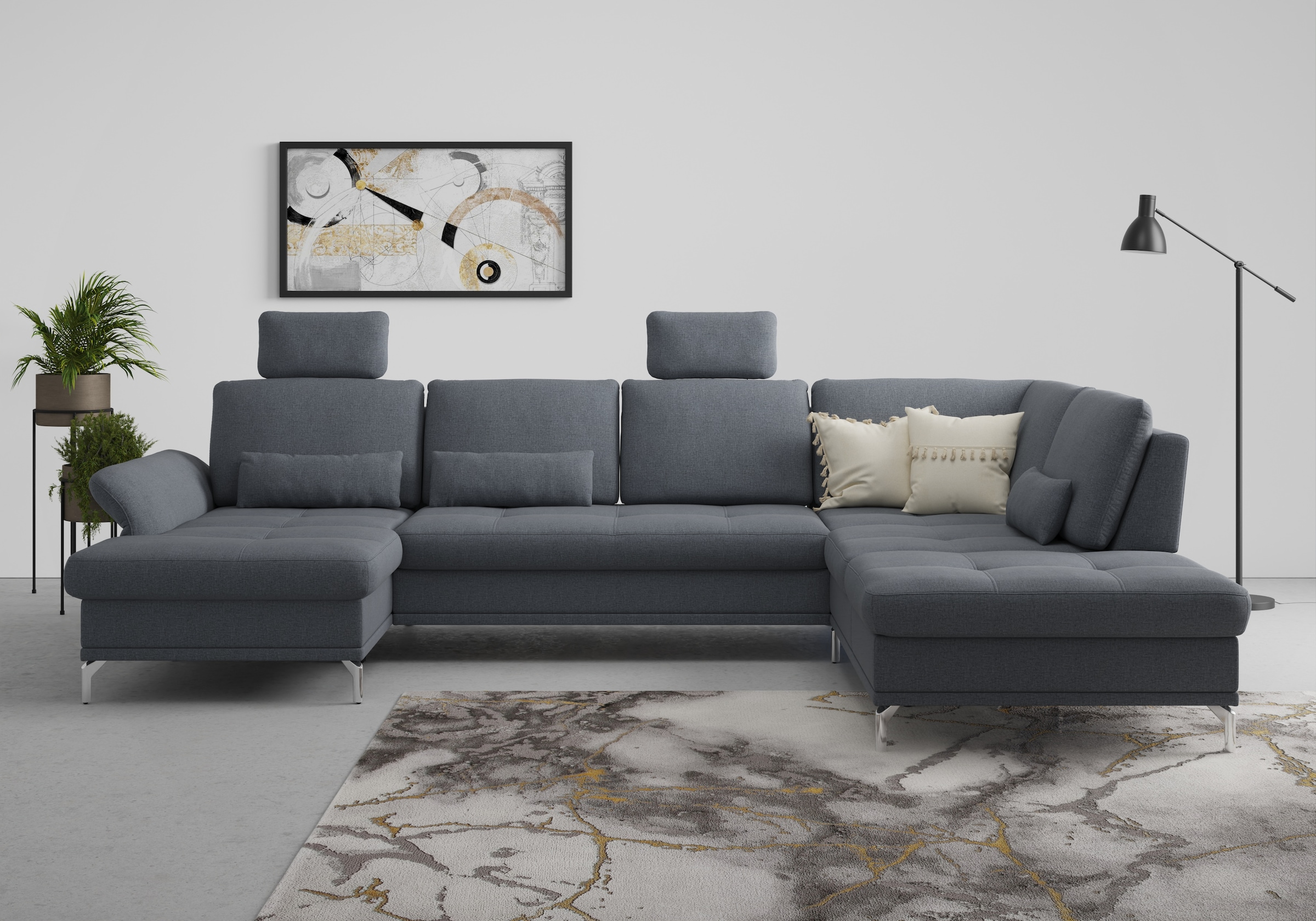 Home affaire Wohnlandschaft »Palm Beach U-Form« Federkern, mit Sitztiefenve günstig online kaufen