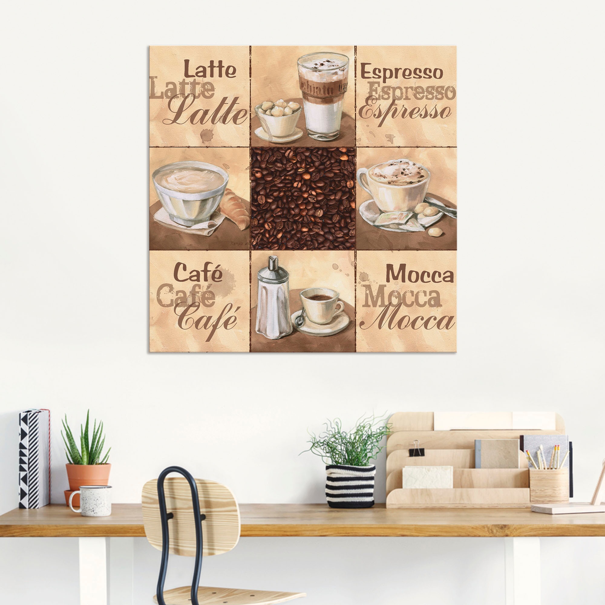 Artland Wandbild »Kaffee Collage II«, Getränke, (1 St.), als Alubild, Outdoorbild, Leinwandbild, Wandaufkleber, versch. Größen