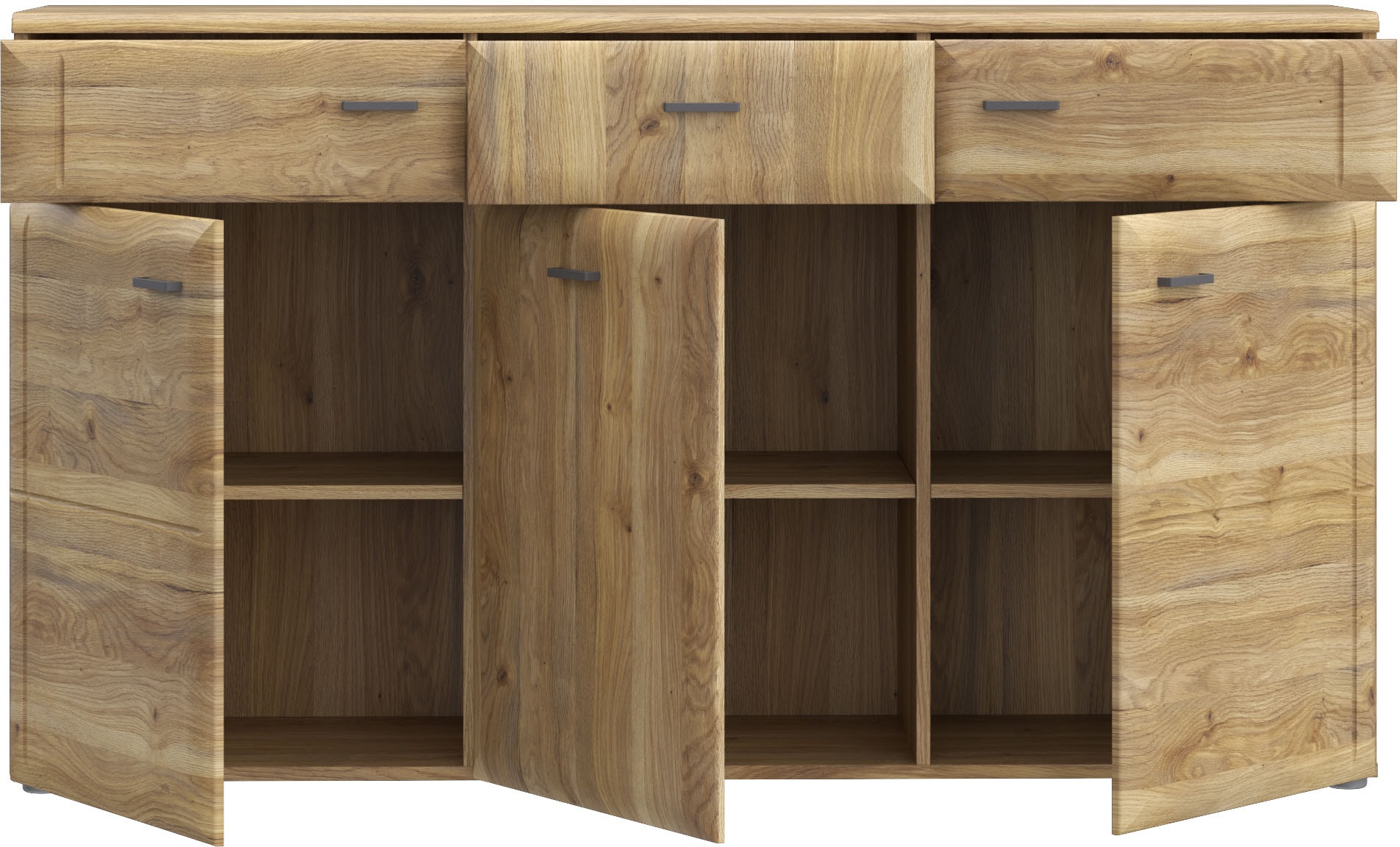 FORTE Sideboard »Akinori« Sideboard, Holzoptik, MDF Front, Metallgriffe, Soft Close, Vollauszug