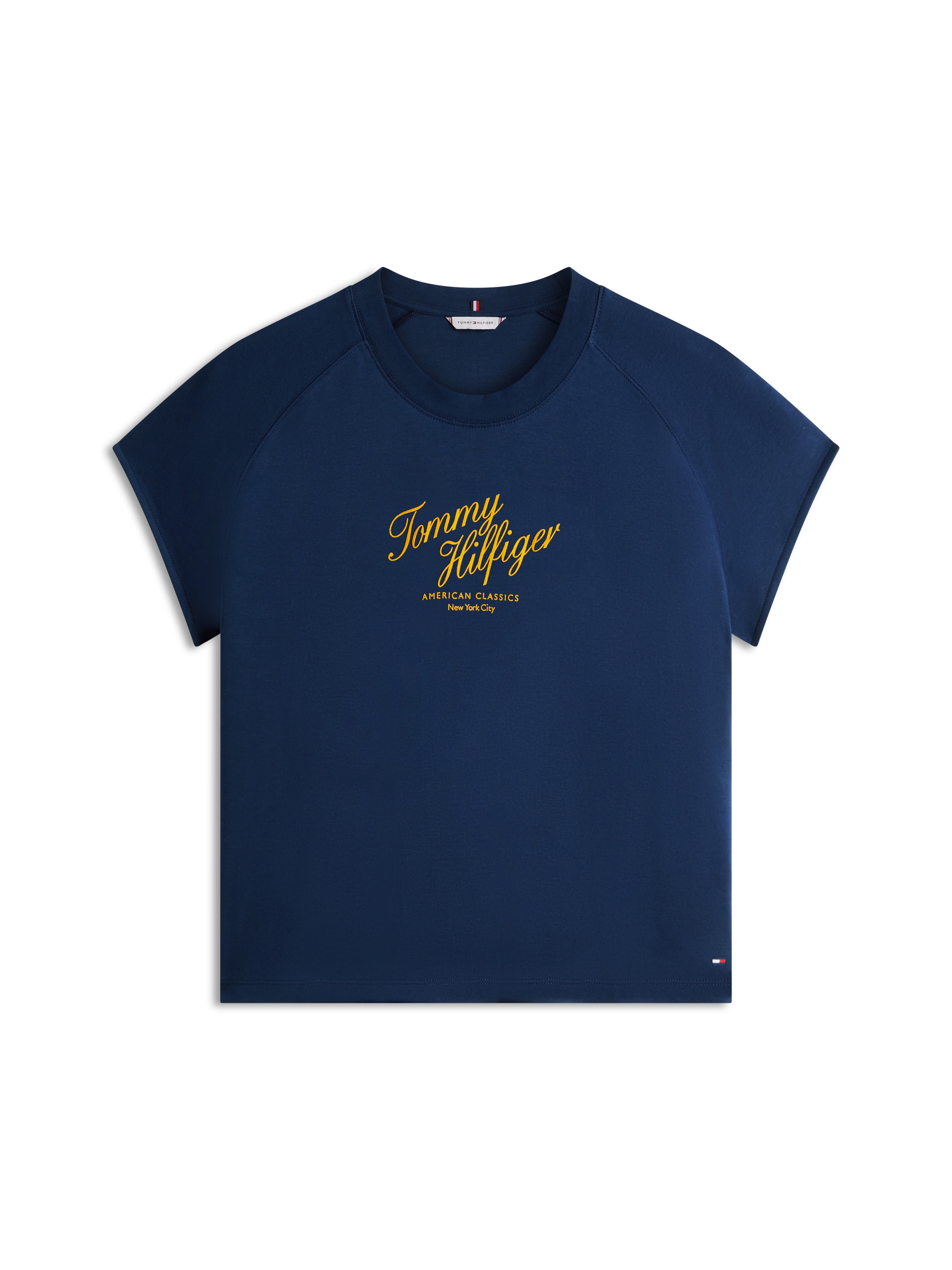 Tommy Hilfiger Kurzarmshirt »SEASONAL SCRIPT CAP SLV TEE« mit Raglanärmeln, Relaxed Fit