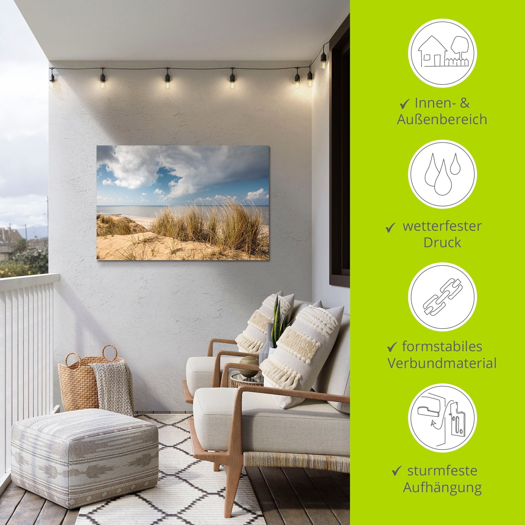 Artland Wandbild »Weg durch die Dünen am Roten Kliff«, Strandbilder, (1 St.), als Alubild, Outdoorbild, Leinwandbild, Poster in verschied. Größen