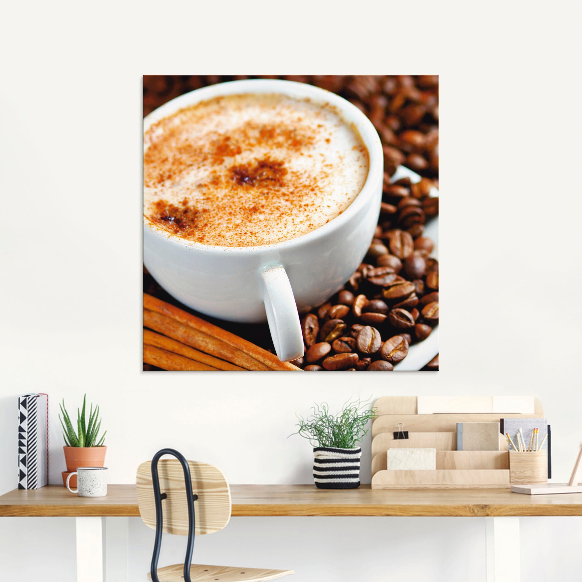 Artland Glasbild »Cappuccino - Kaffee«, Getränke, (1 St.), in verschiedenen Größen