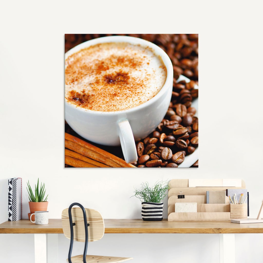 Artland Glasbild »Cappuccino - Kaffee«, Getränke, (1 St.)