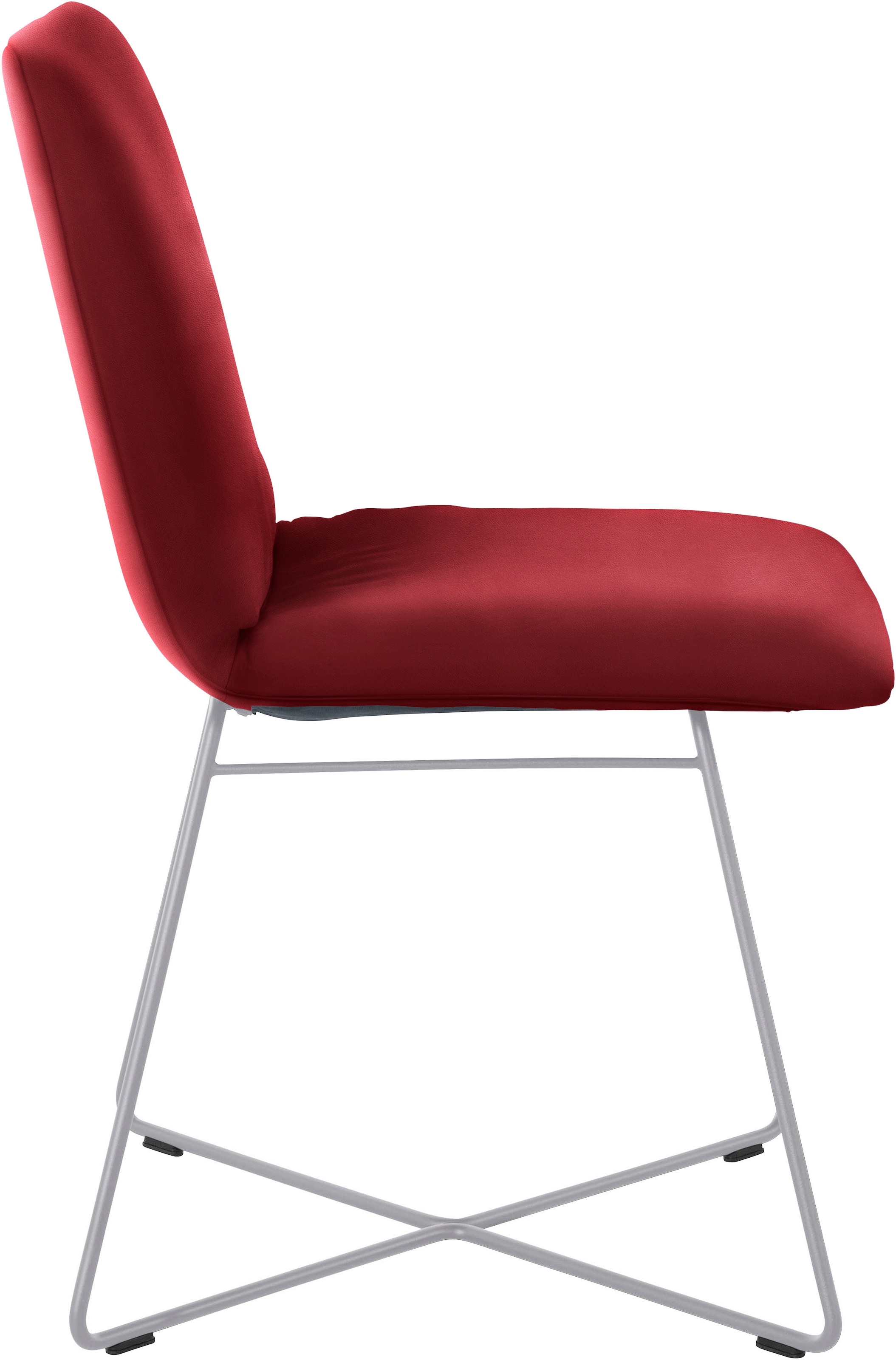 W.SCHILLIG Polsterstuhl »jakob«, Longlife Xtra-Leder Z59, mit Drahtrohrgestell in Silber matt