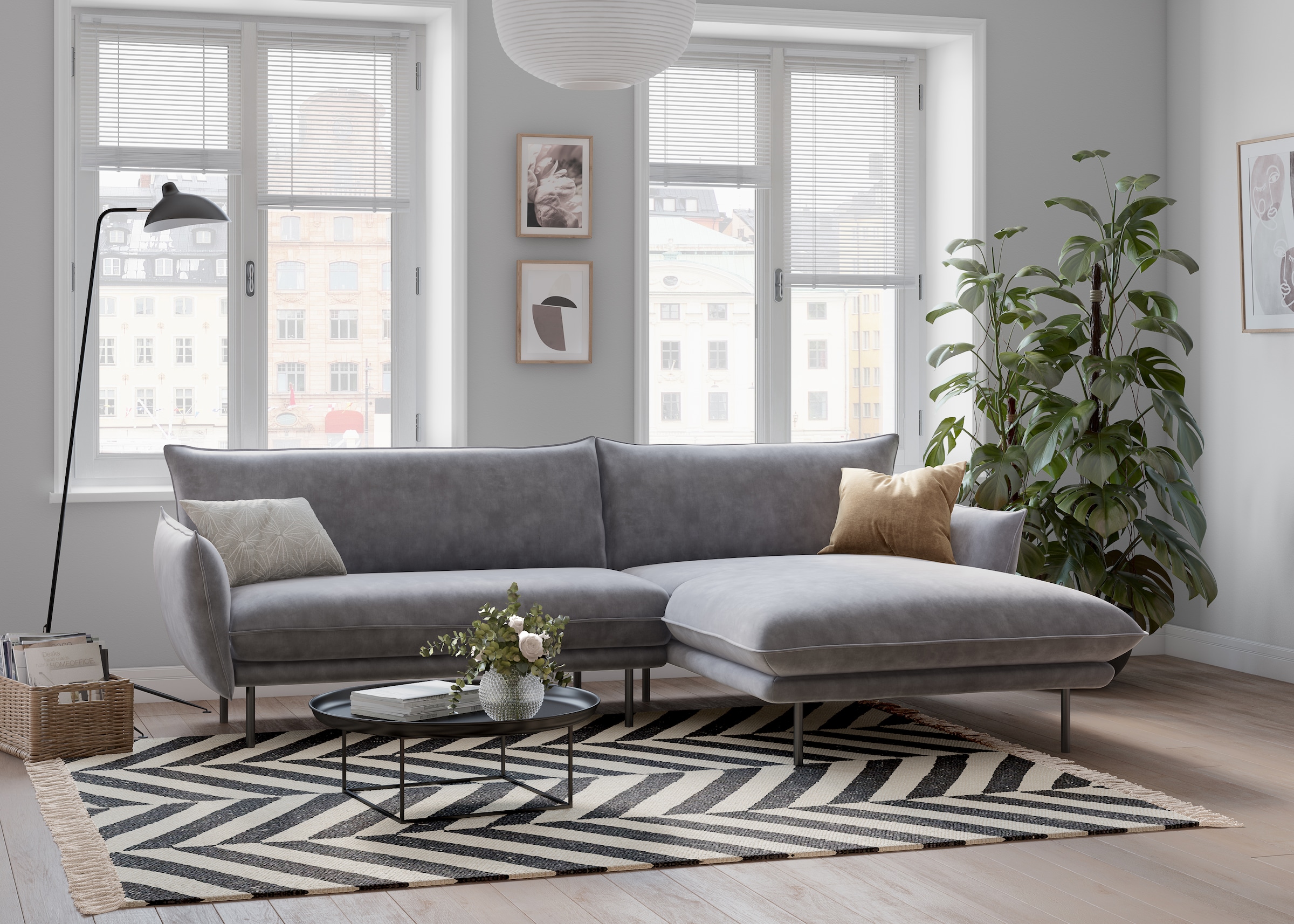 Home affaire Ecksofa »Stine L-Form« Besonderes Design durch Kissenoptik und günstig online kaufen