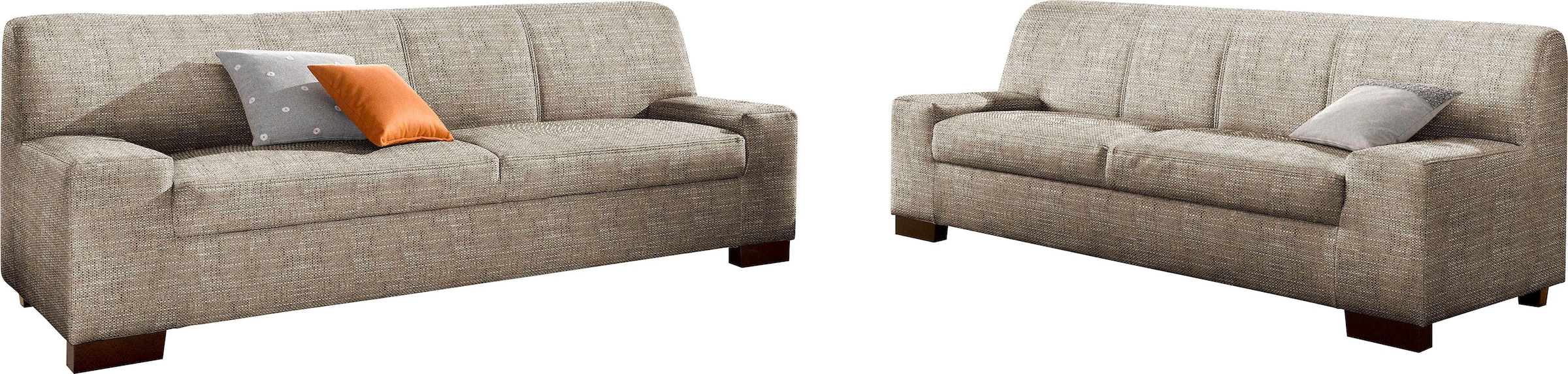 DOMO collection Polstergarnitur »Norma kubisch und zeitlos« Set, 2 Stk. tlg günstig online kaufen