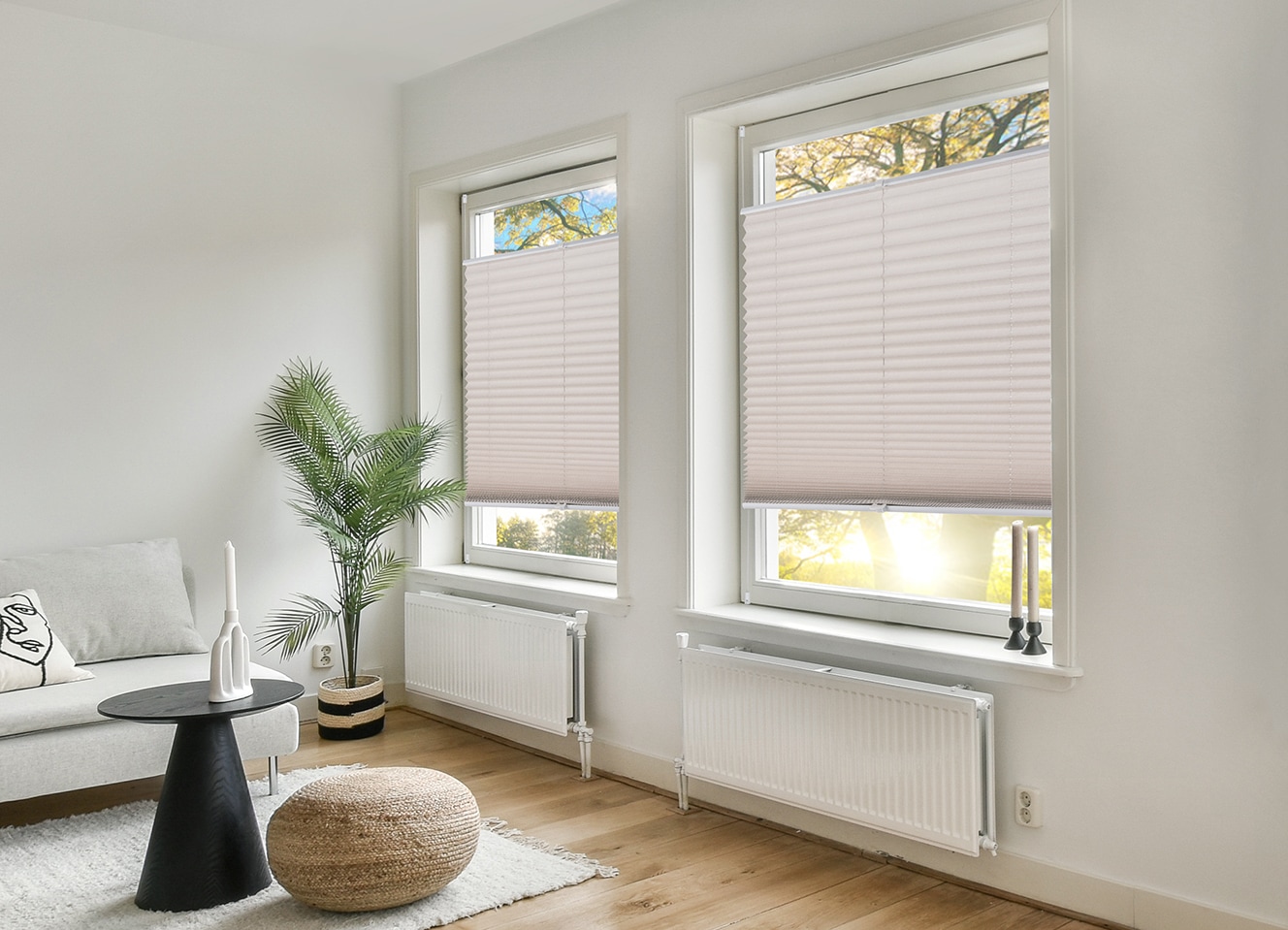 my home Plissee »WILLA«, Lichtschutz, ohne Bohren, verspannt, NEUHEIT in Leinenoptik