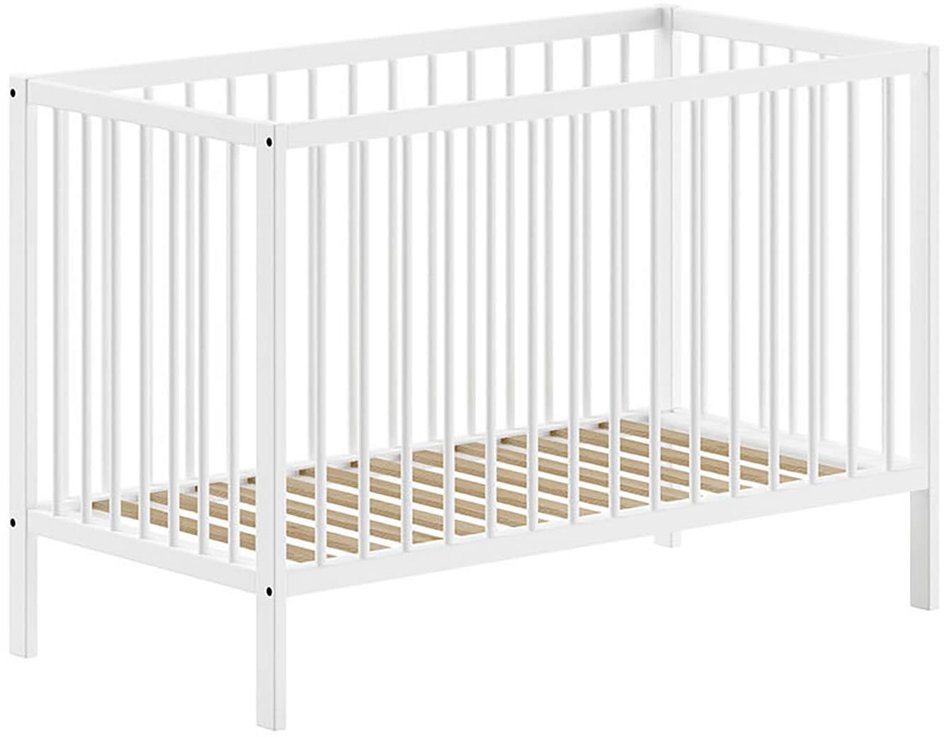 Vipack Babybett »Dino 60/120 cm mit 3-fach verstellbarem Lattenrost, stabile Bauweise«, Gitterbett aus massiver Buche, wahlweise in 3 Farben