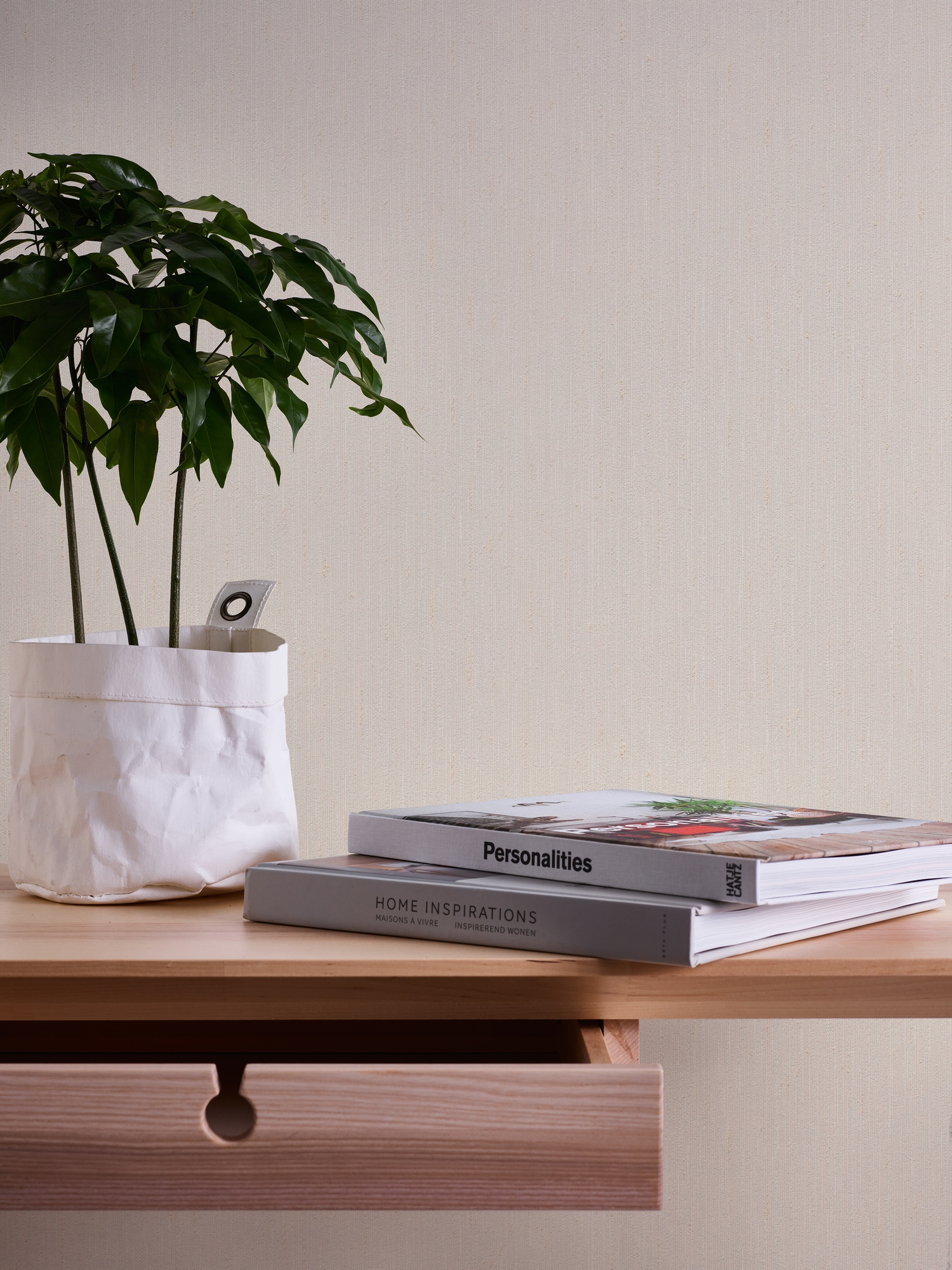 A.S. Création Vliestapete »Casual Living Struktur-Tapete Weiß Unitapete Streifen Landhaus«, matt, Vliestapete gestreift für Schlafzimmer Küche Wohnzimmer Struktur Flur