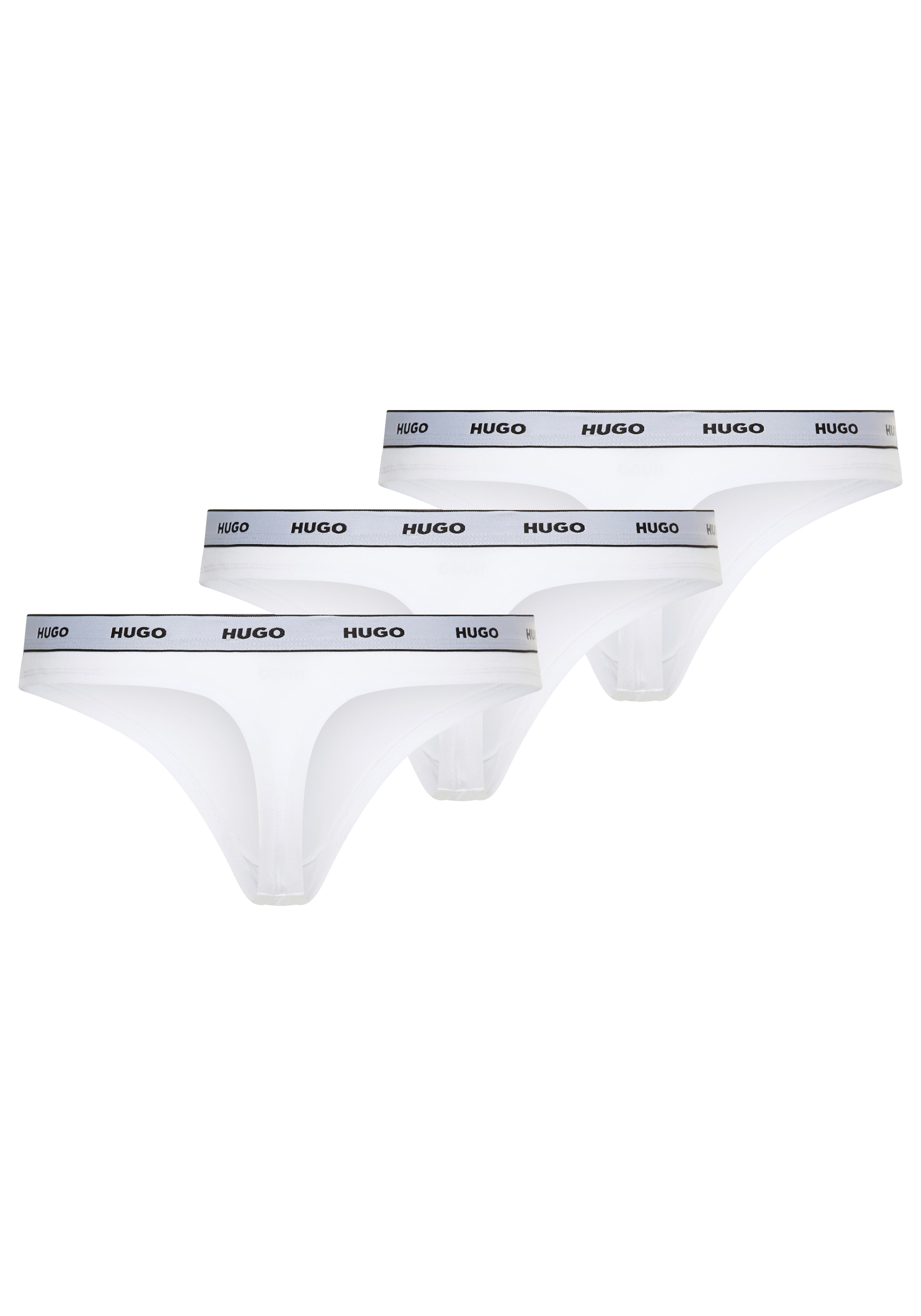 HUGO Underwear String »TRIPLET THONG STRIPE«, elastischer Bund mit Logo, enganliegend