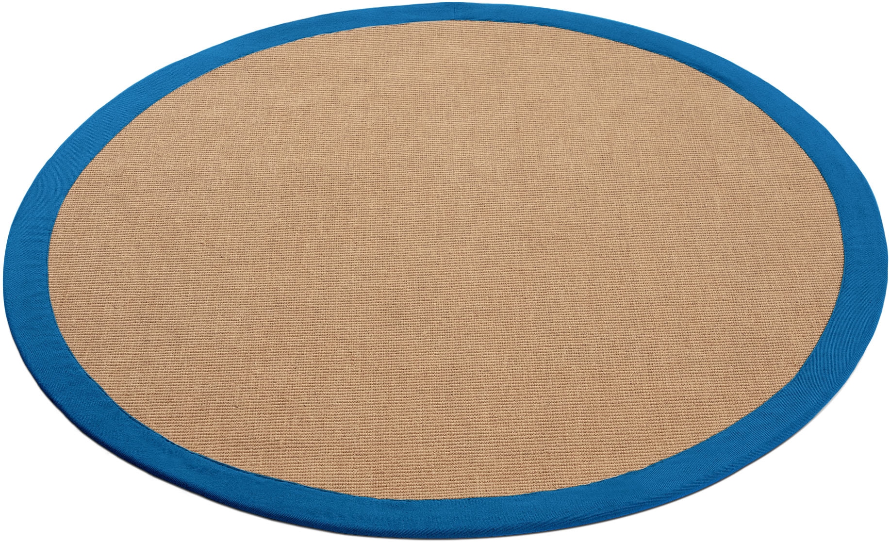 carpetfine Sisalteppich »Sisal«, rund, 5 mm Höhe, mit farbiger Bordüre, Anti-Rutsch Rückseite