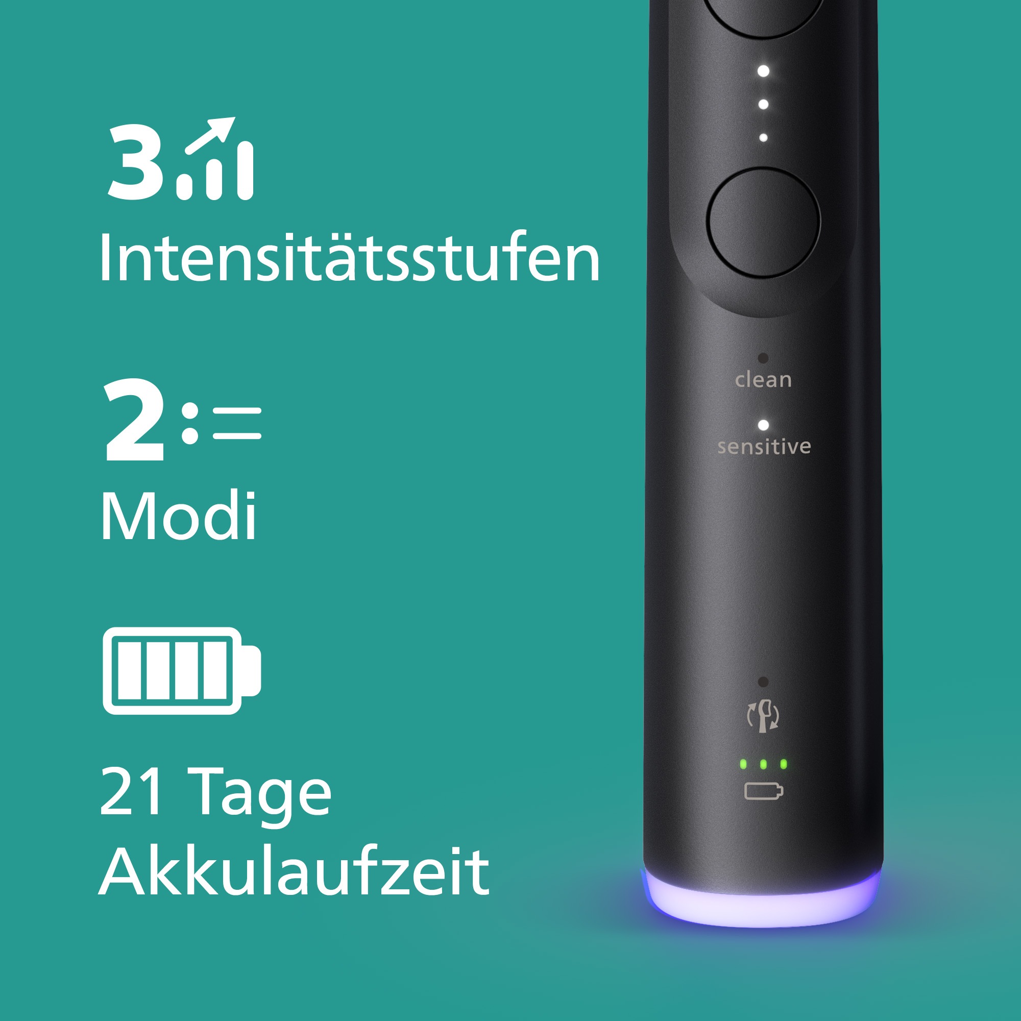 Philips Sonicare Elektrische Zahnbürste »Series 6100«, 1 St. Aufsteckbürsten, mit Andruckkontrolle, 2 Putzeinstellungen und 3 Intensitätsstufen