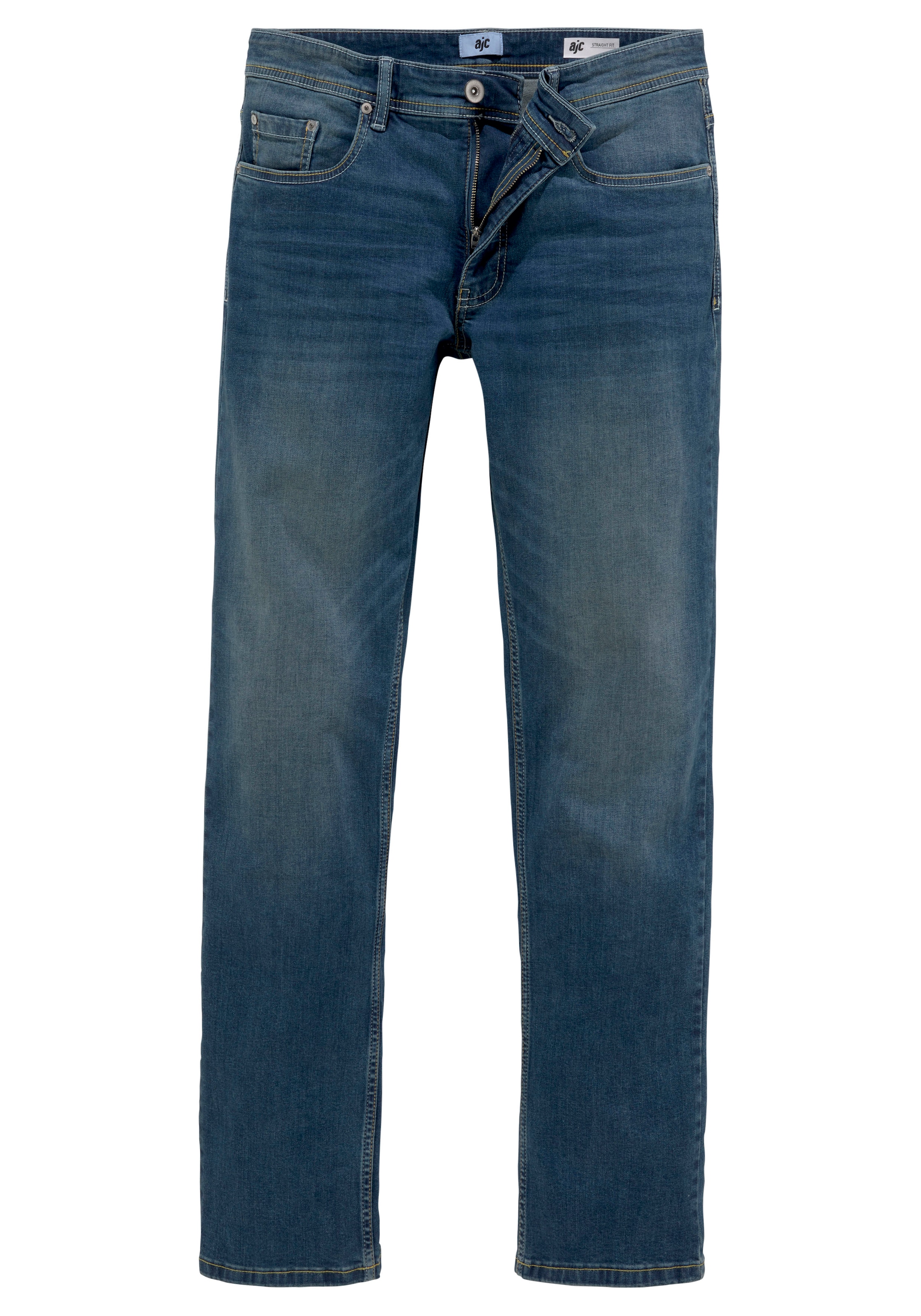 AJC Straight-Jeans, gerade geschnitten, Used-Look-Waschung, niedrige Leibhöhe