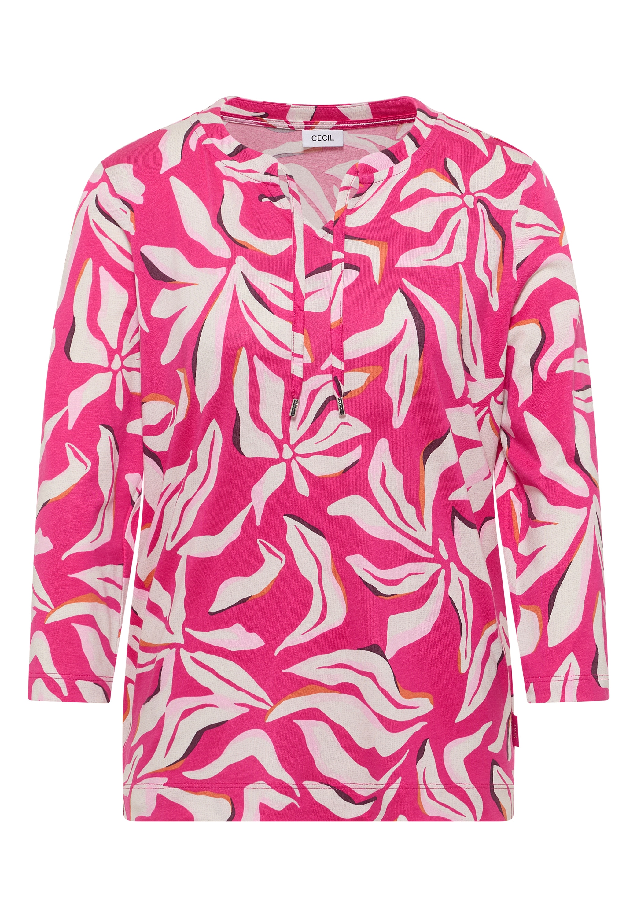 Cecil 3/4-Arm-Shirt Sommershirt im Tunika-Look und mit grafischem Muster