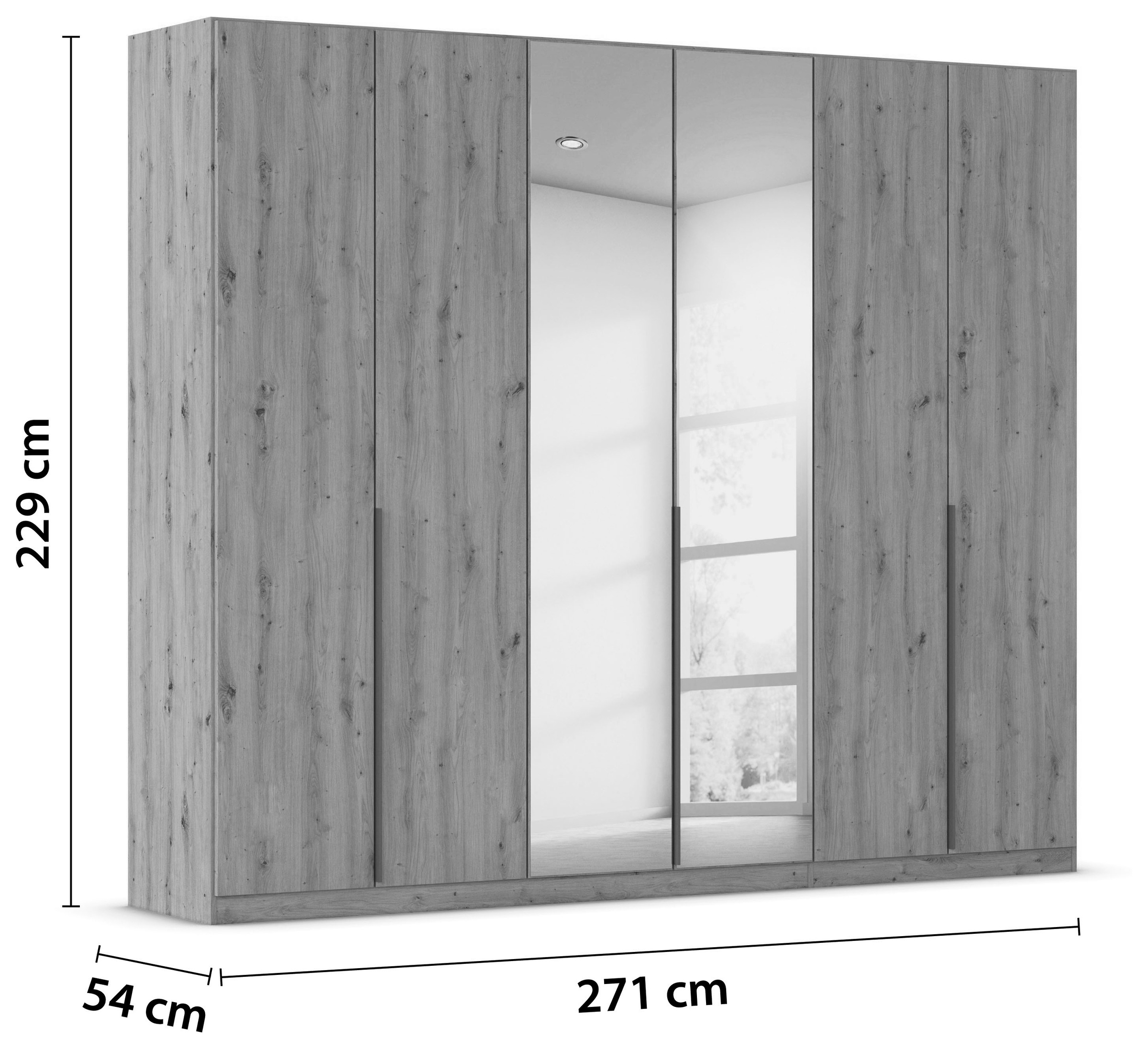 rauch Drehtürenschrank »Kleiderschrank Schrank Garderobe AGORDO mit Dekor- oder Hochglanzfront«, (in zwei Griff-Farben), durchdachte Innenausstattung, in 6 Breiten und 2 Höhen MADE IN GERMANY