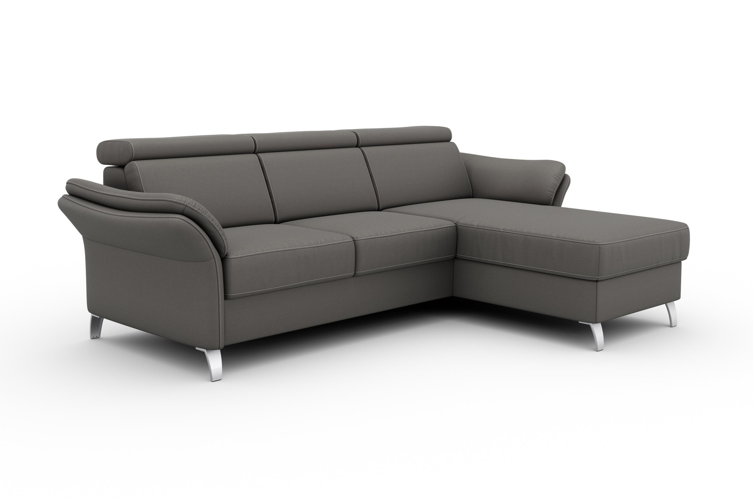 sit&more Ecksofa »Vincenzo L-Form«, inklusive Kopfteilverstellung, wahlweise mit Bettfunktion, Bettkasten