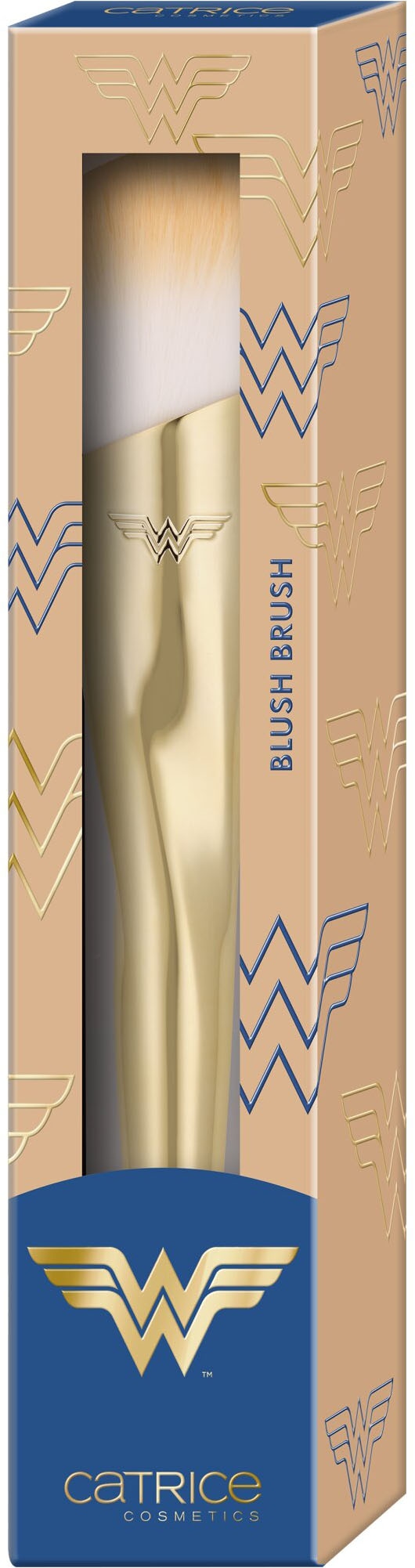 Catrice Rougepinsel »Wonder Woman Blush Brush«, Abgeschrägte, synthetische Borsten, streifenfreies Ergebnis.