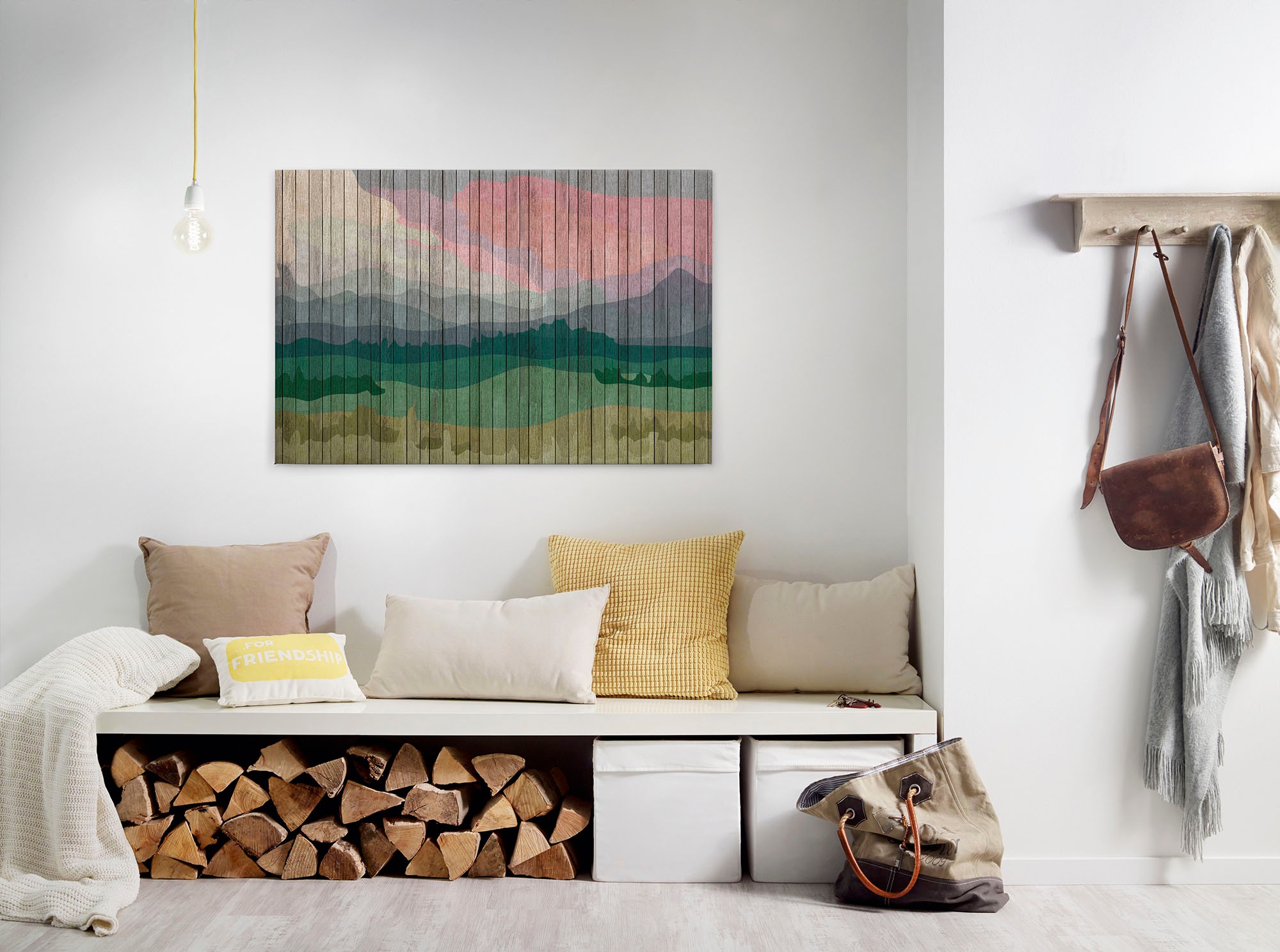 Bricoflor Grafisches Leinwand Bild Mit Berglandschaft Buntes Bild Auf Leinw günstig online kaufen