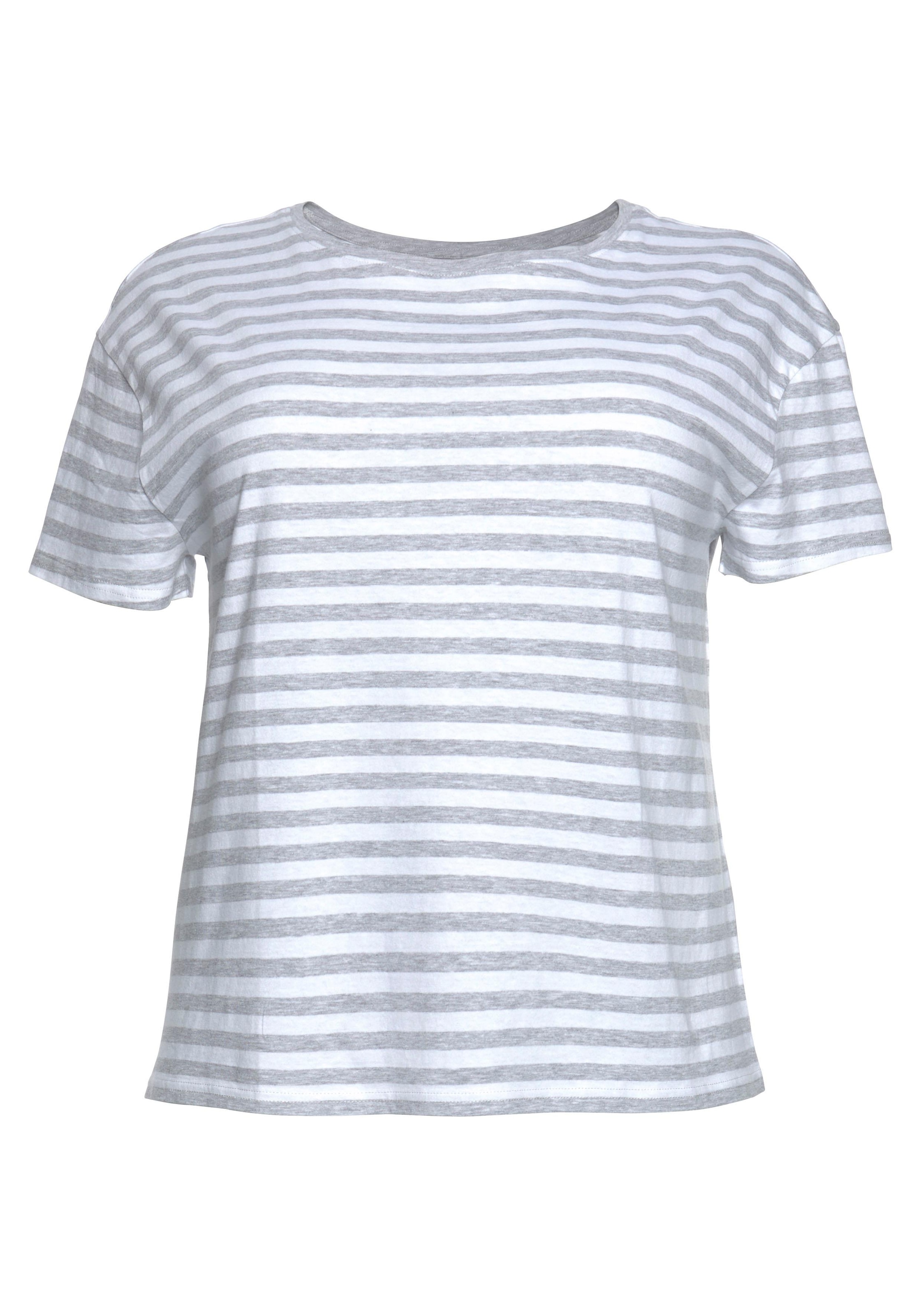 AJC T-Shirt Kurzarm,  taillierter Schnitt,  gestreift,  Rundhalsausschnitt