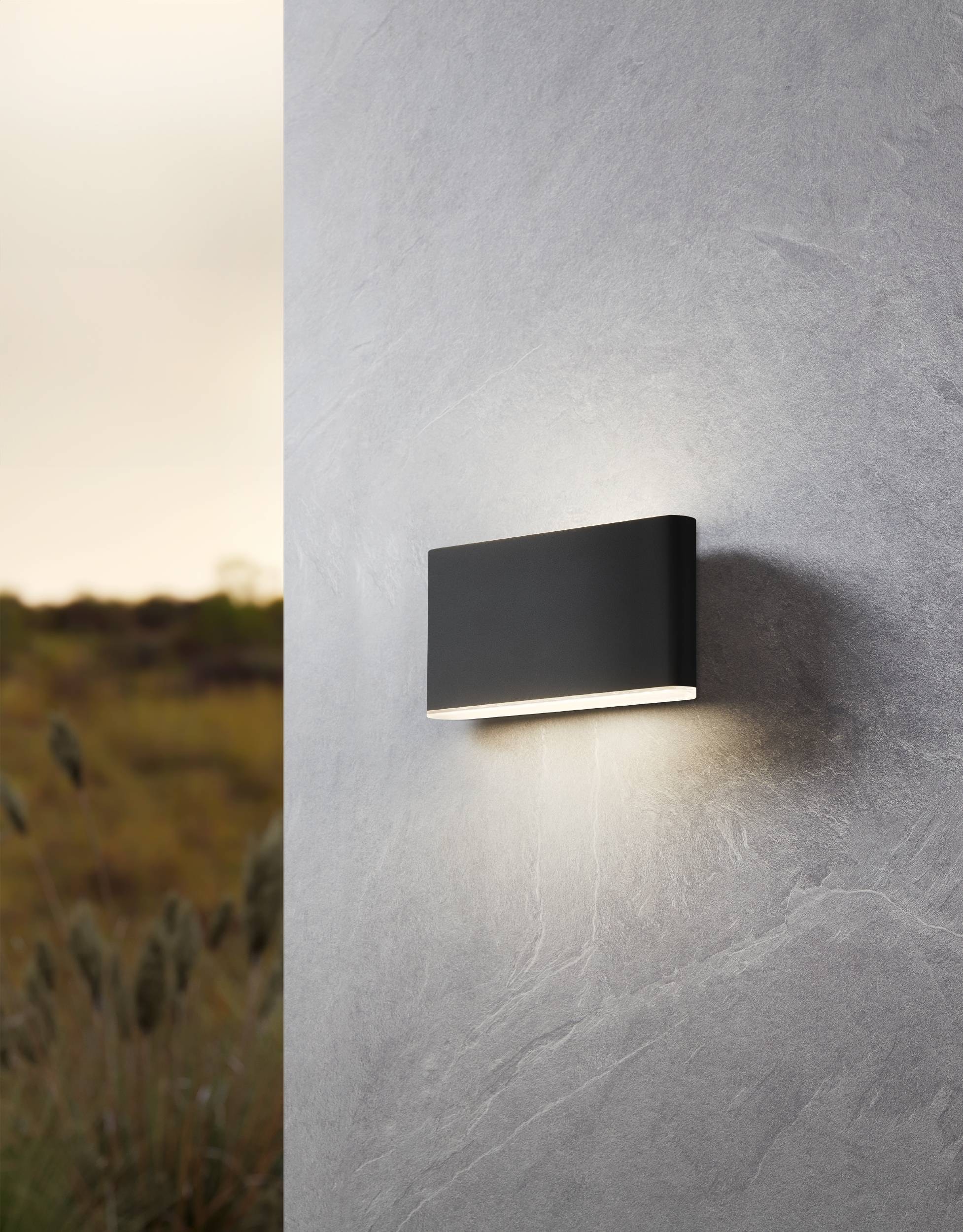 EGLO Wandleuchte »Grutti Wandlampe, Außenlampe, Wand Außenbeleuchtung, Aluminium, IP65« LED-Modul 1 Stk. Kaltweiß | Neutralweiß | Warmweiß Wand-/Deckenleuchte - L17,5 x H9 x AL5 cm - anthrazit - 2X5,8W inkl.