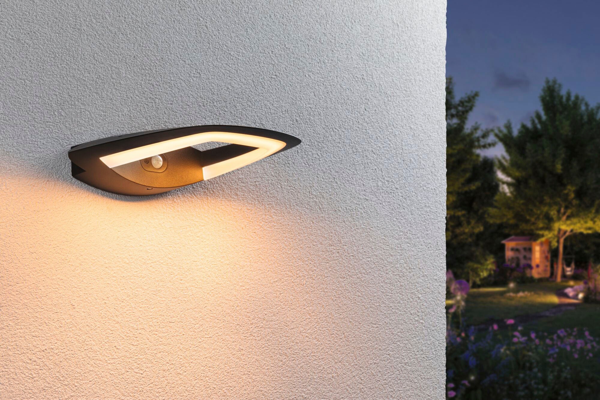 Paulmann LED Außen-Wandleuchte »Outdoor 230V Akena PIR Insect Freindly anthrazit«, 1 flammig, Insektenfreundlich