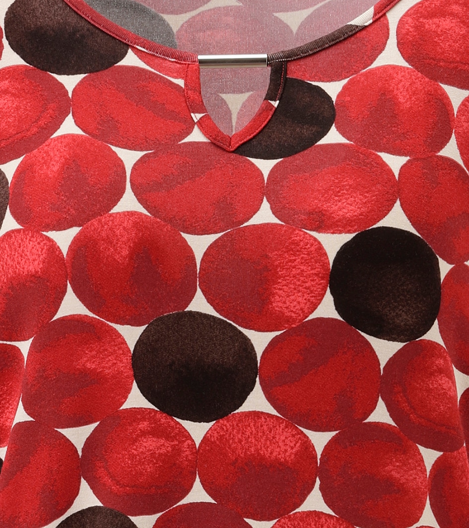 Aniston SELECTED Langarmshirt mit Cut-out und großflächigen Kreis-Druck - NEUE KOLLEKTION