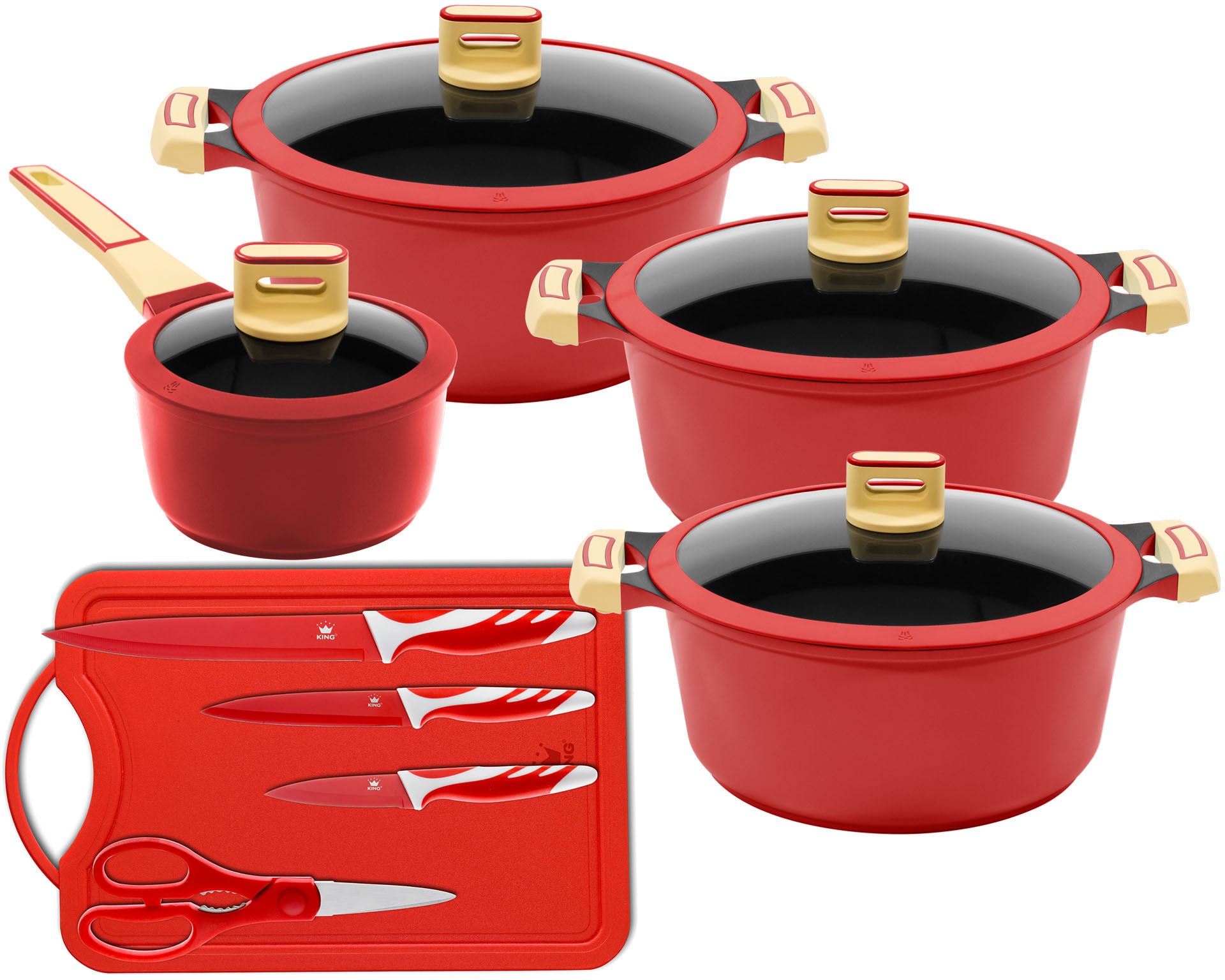 KING Topf-Set »GOURMET« Aluminiumguss Set, je 1 Kochtopf 18/20/24 cm, 1 Sti günstig online kaufen