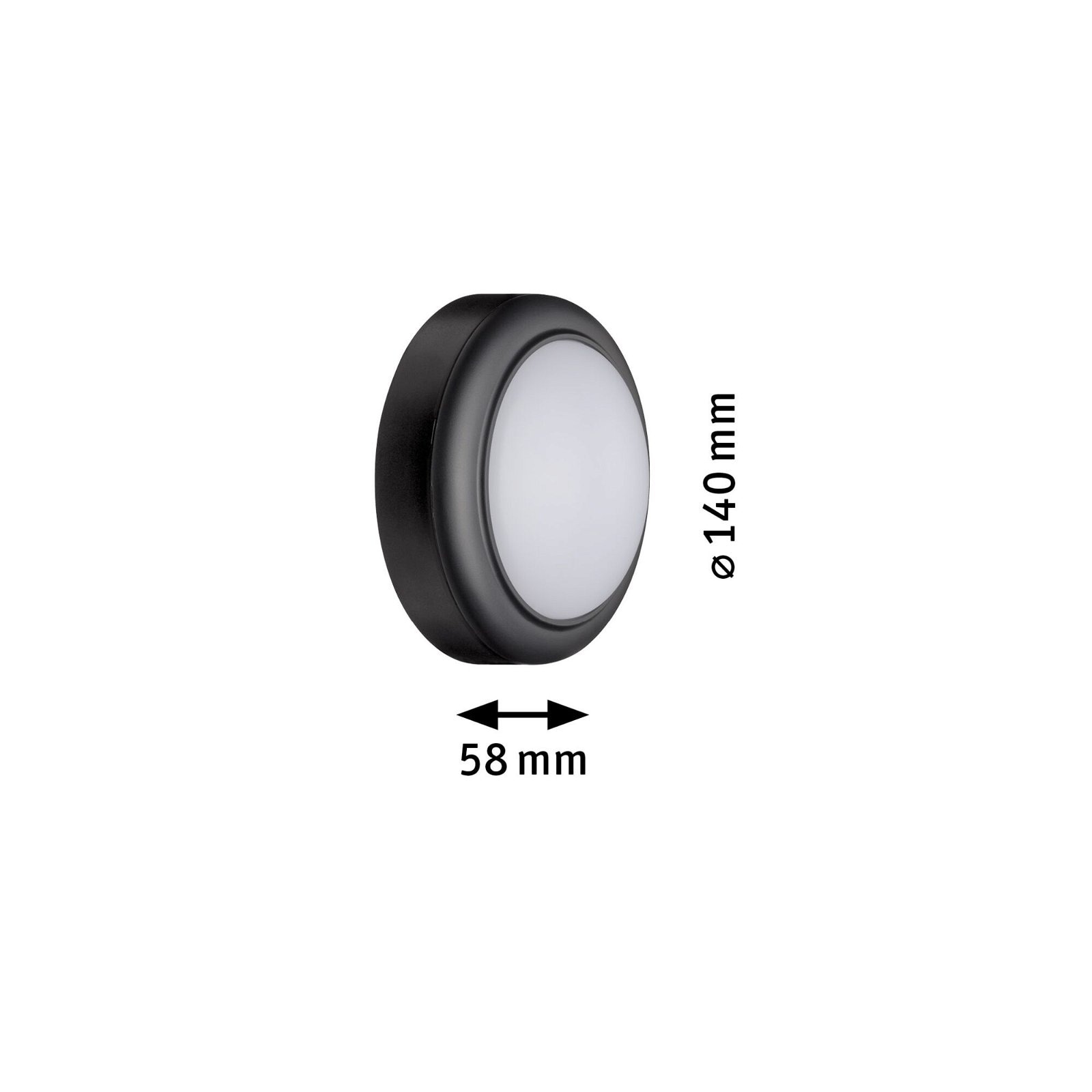 Paulmann LED Außen-Wandleuchte »IP44 140mm 3000K 8W 560lm 230V Grau Kunststoff«, 1 flammig