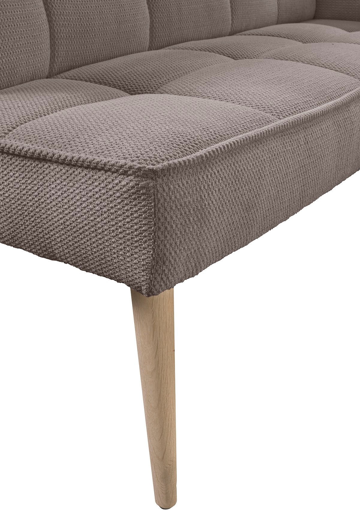 exxpo - sofa fashion Eckbank »Latte« moderne Sitz- und Rückensteppung, bequem und elegant, hoher Holzfuß