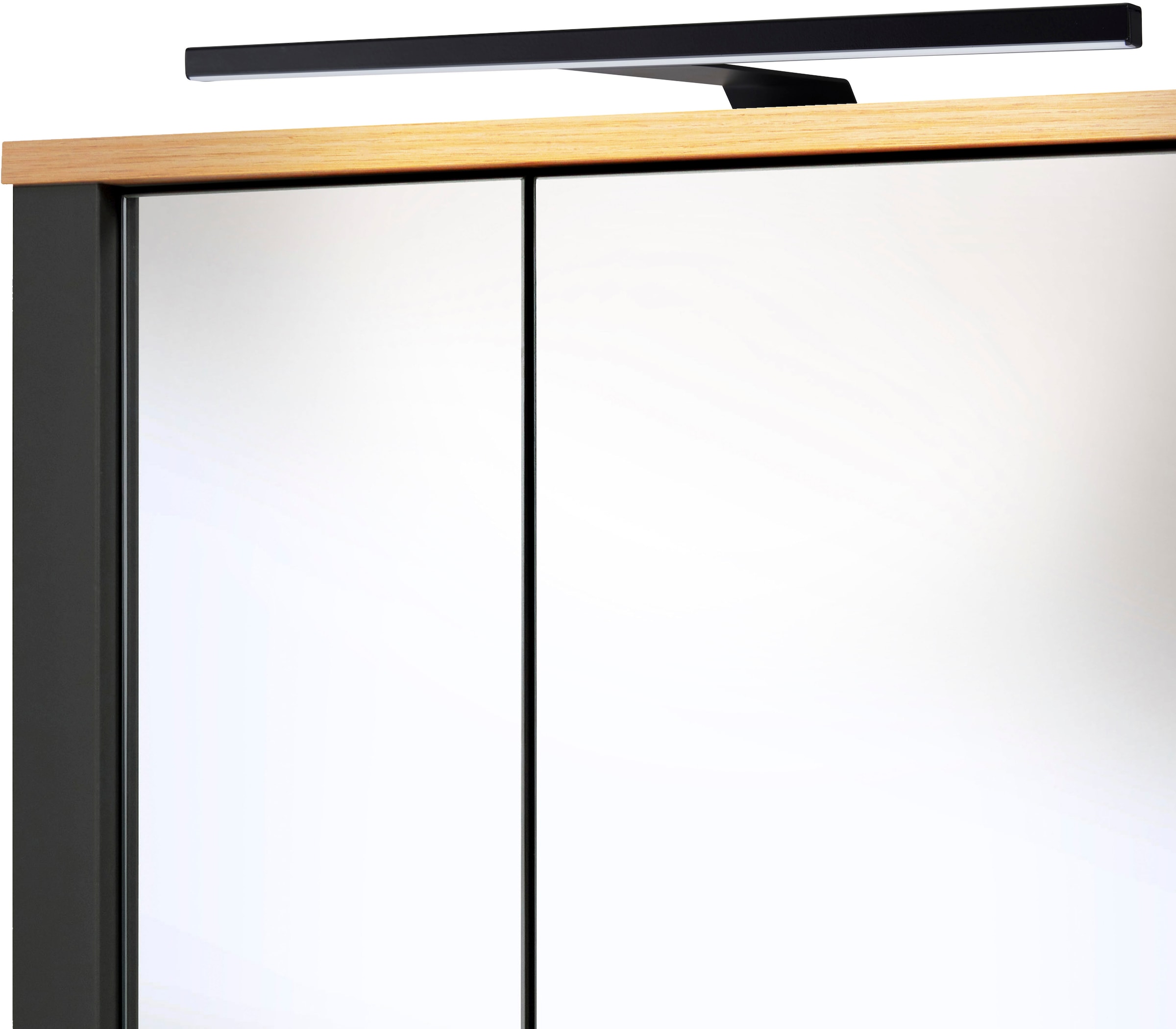 Inter Link Spiegelleuchte »Pienza, Schwarz, moderne Badbeleuchtung, 33,5 x 16,5 x 3,2 cm« LED-Board 1 Stk. Neutralweiß LED-Leuchte mit Steckdose für Spiegelschrank Carbona
