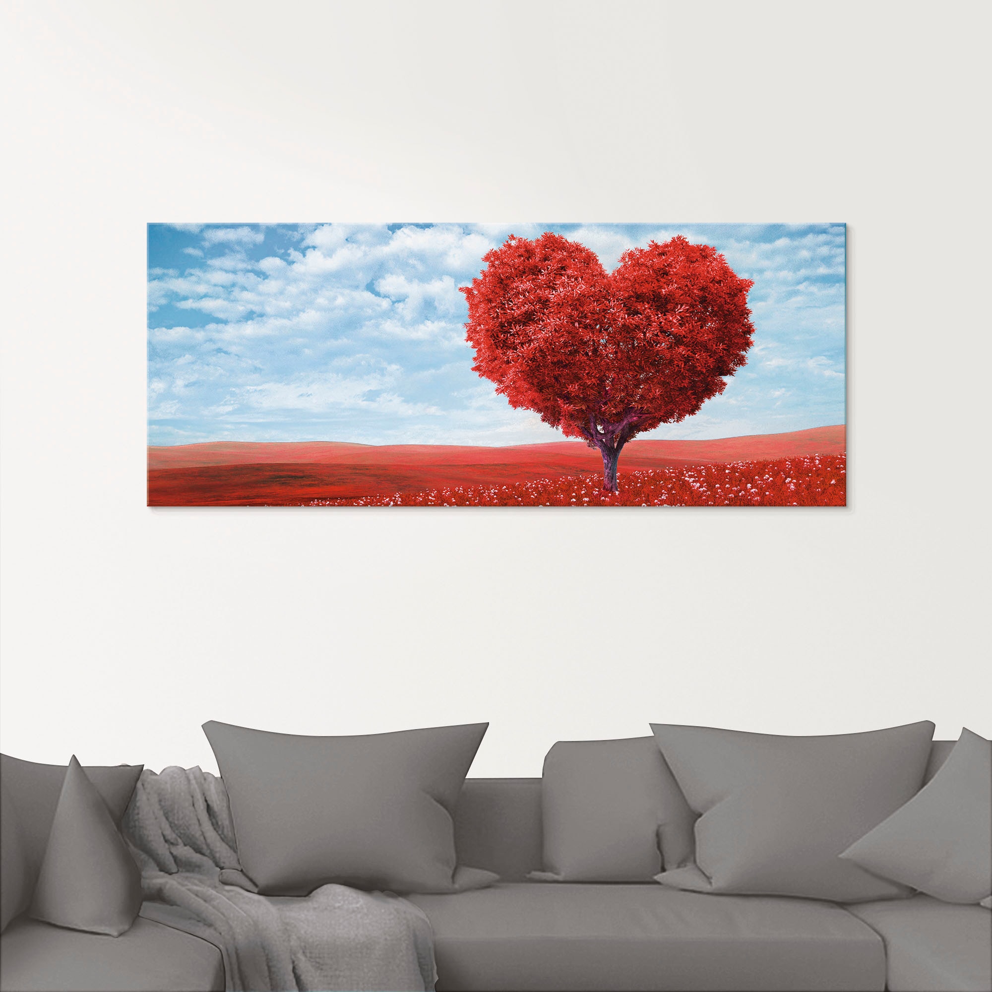 Artland Glasbild »Baum in Form eines Herzens«, Herzen, (1 St.), in verschiedenen Größen