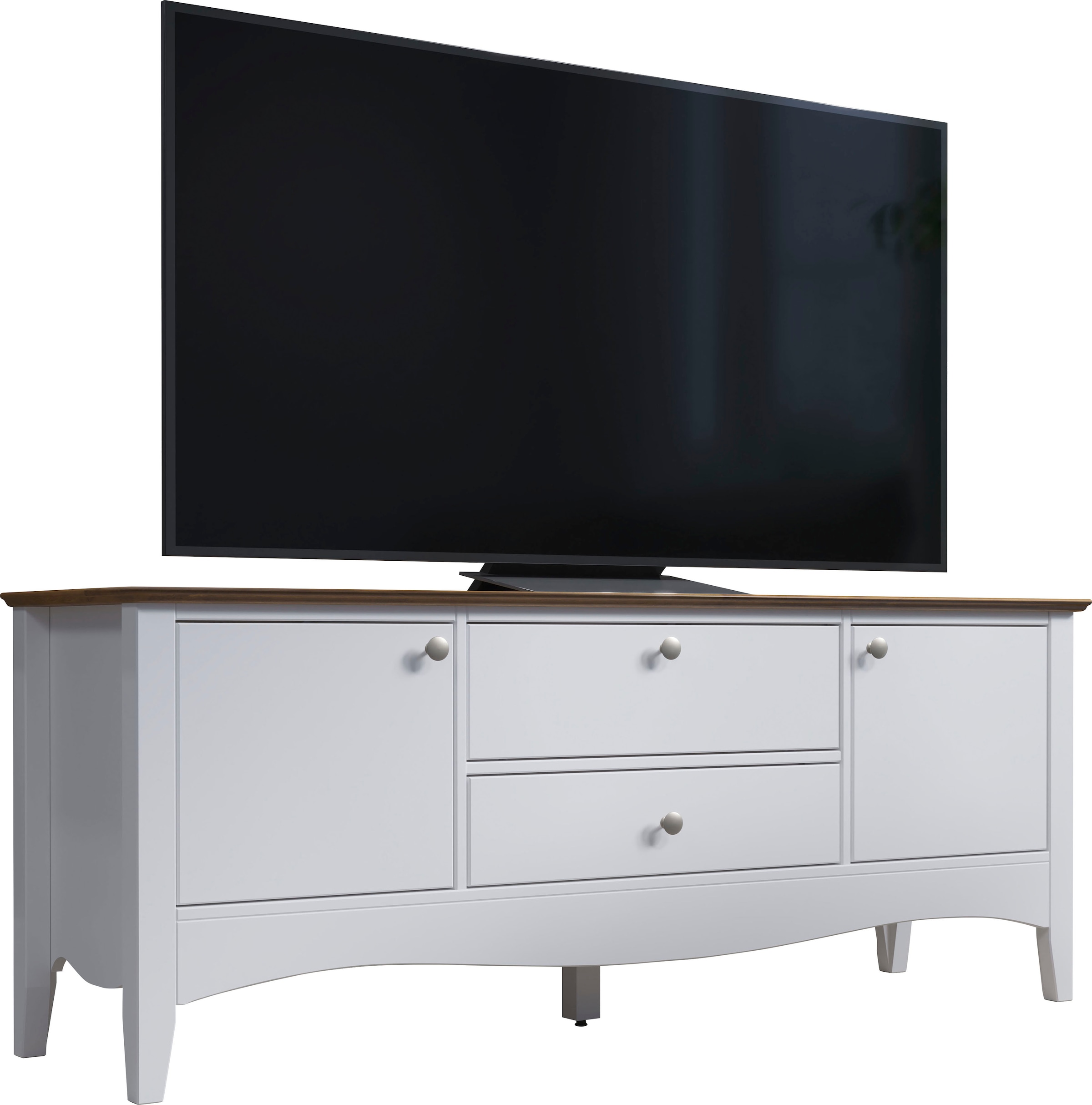 INTER-FURN TV-Board »Lissabon«, Kiefer teilmassiv, Metallgriffe, B/H/T: 140/58/42 cm