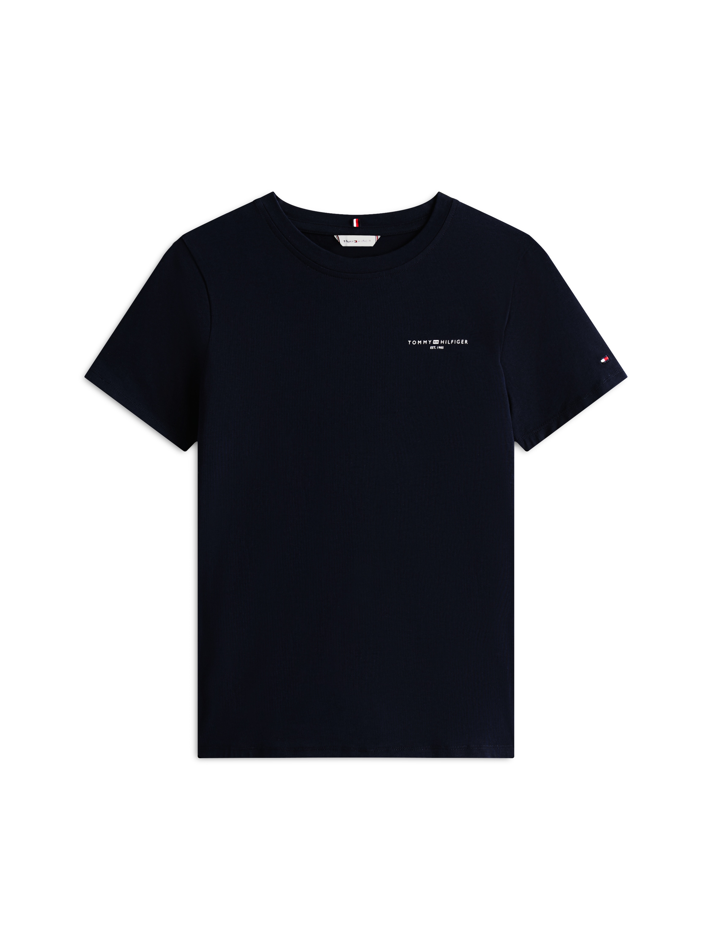 Tommy Hilfiger Rundhalsshirt »1985 REG MINI CORP LOGO C-NK SHORT SLEEVE« mit Tommy Hilfiger Logoschriftzug und Bestickung