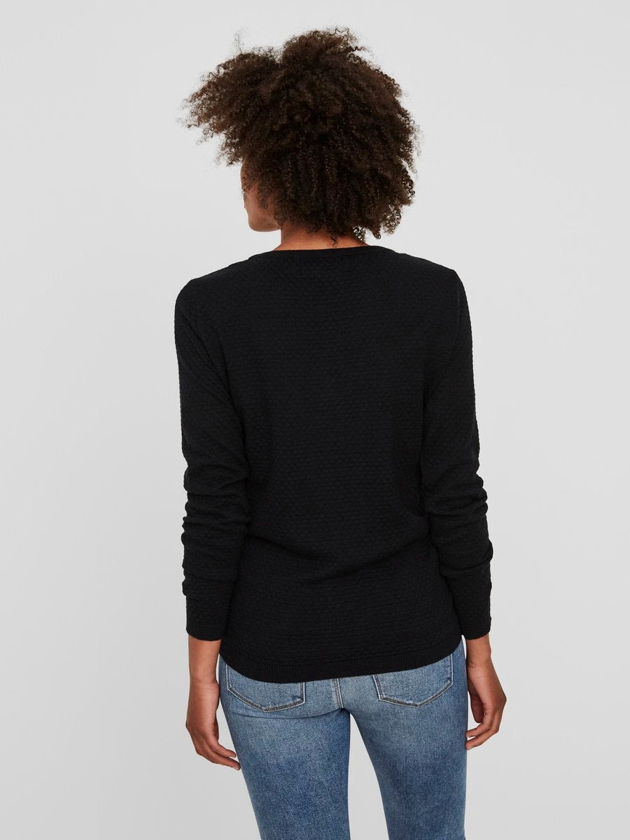 Vero Moda Rundhalspullover »VMCARE STRUCTURE LS O-NECK BLOUSE«, aus Bio-Baumwolle
