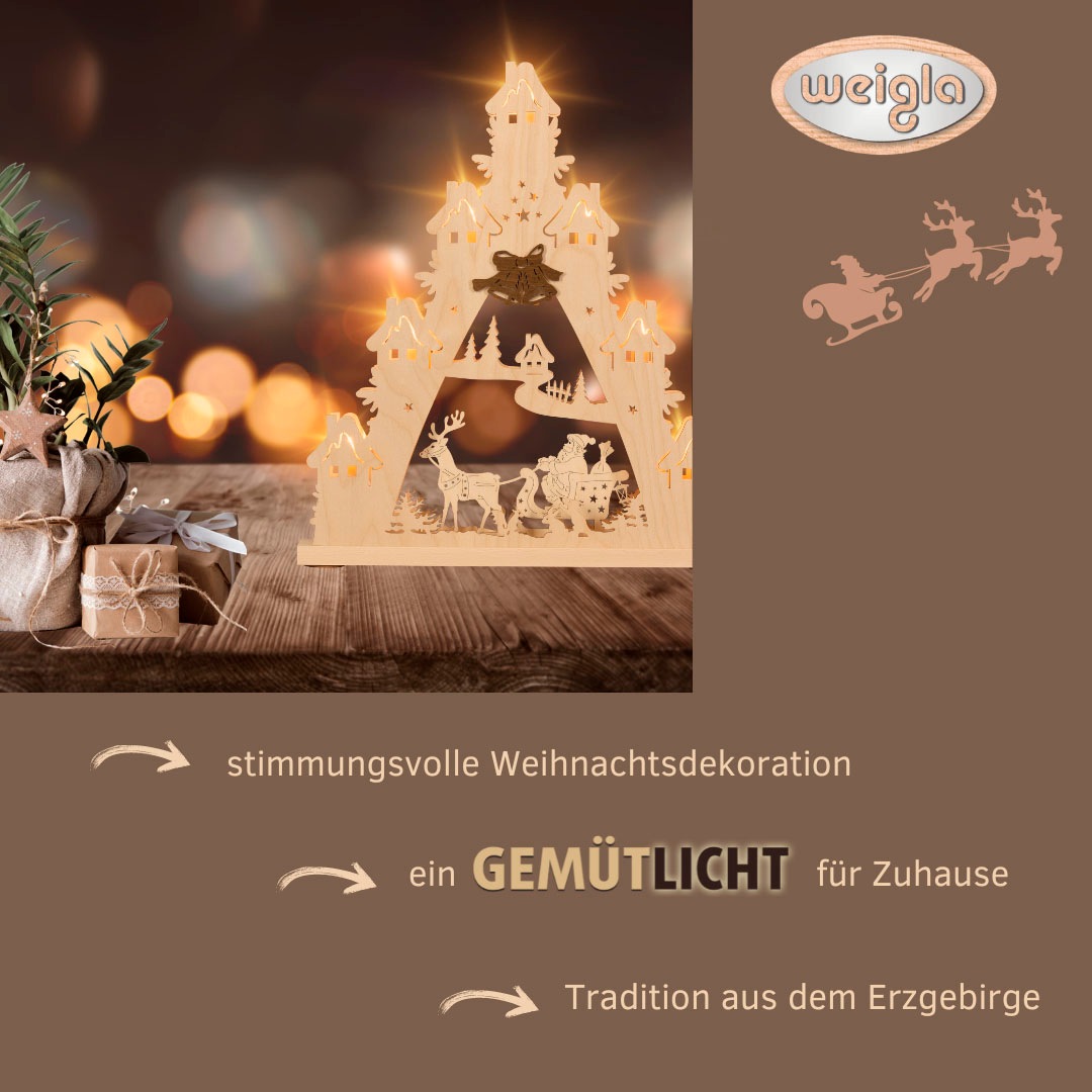 Weigla Schwibbogen, Erzgebirge garantiert, Weihnachtsdeko Innen, Weihnachtsbeleuchtung