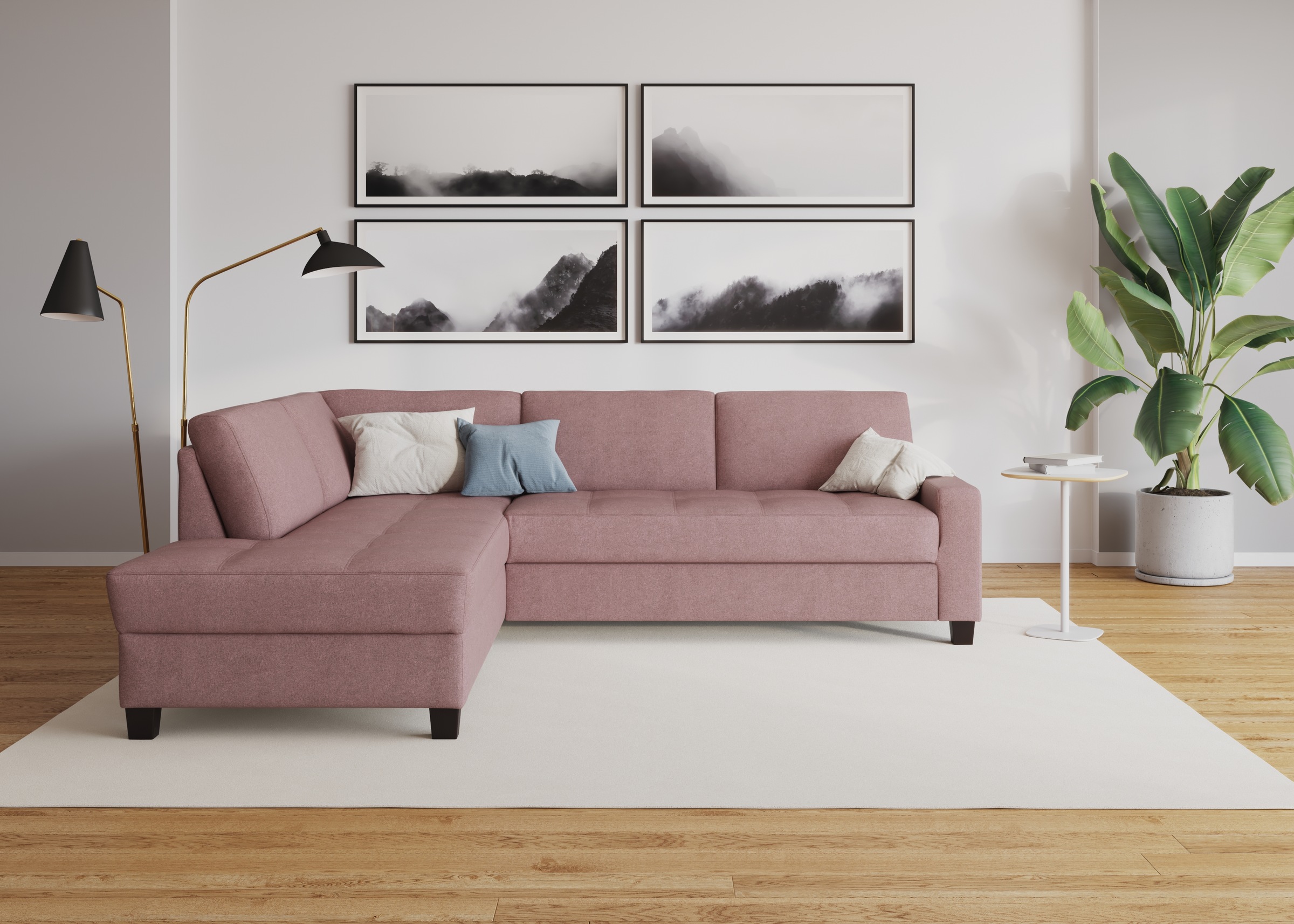 DOMO collection Ecksofa "Florentina zeitlos und elegant, Sitznähte als Desi günstig online kaufen