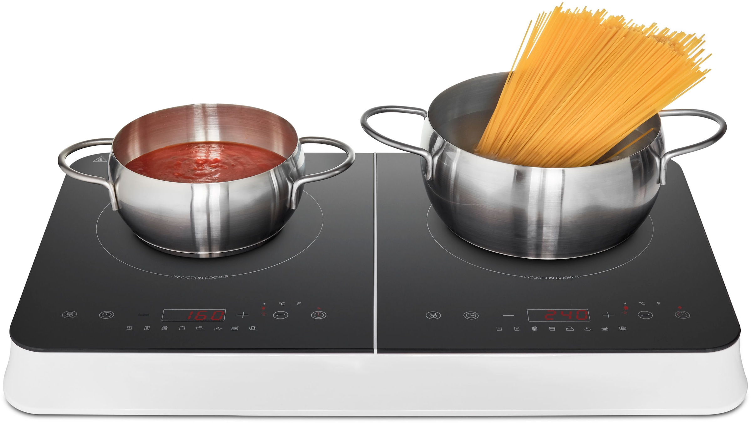 Medion® Doppel-Induktionskochplatte »MD 18493, 3500 W Induktionsleistung, automatische Topferkennung, Timer«, Temperaturbereich 60 - 240°, Sensor-Touch-Display