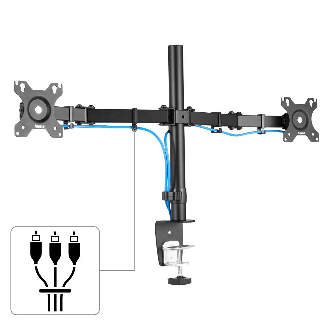 Hama Monitor-Halterung »Bildschirmhalterung, 2 Monitore, 13"-32" Doppelarm«, bis 81 cm Zoll
