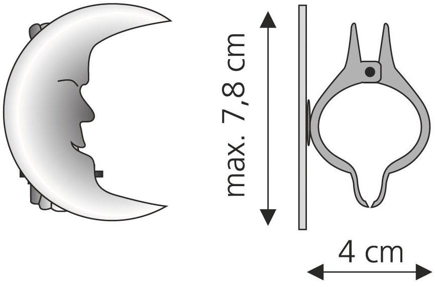 Liedeco Dekoklammer »Mond« für Gardinen, Vorhänge